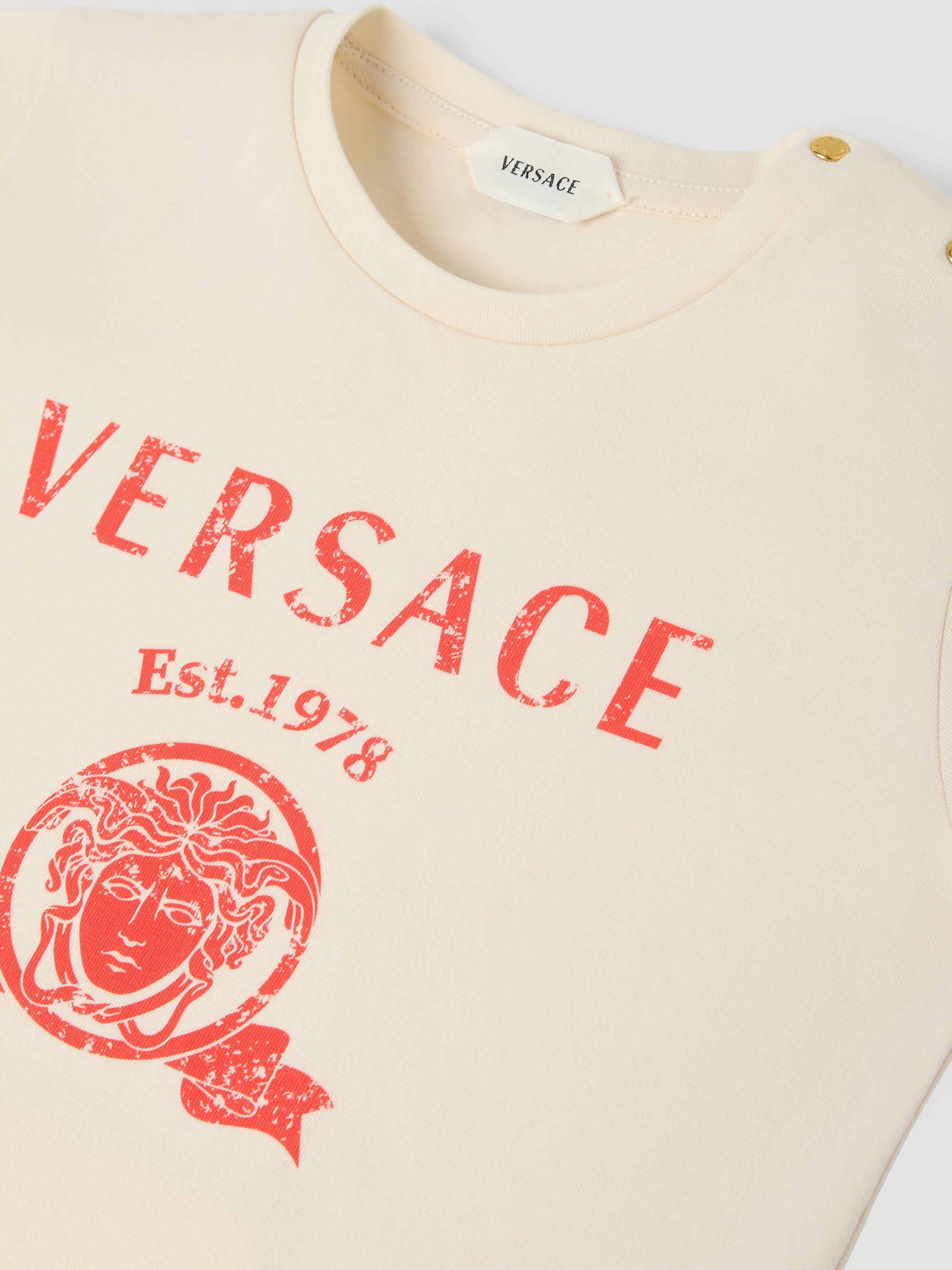 Versace Baby Girl's & Little Girl's Varsity-Print Cotton T-Shirt - Cream | Thumbnail 3