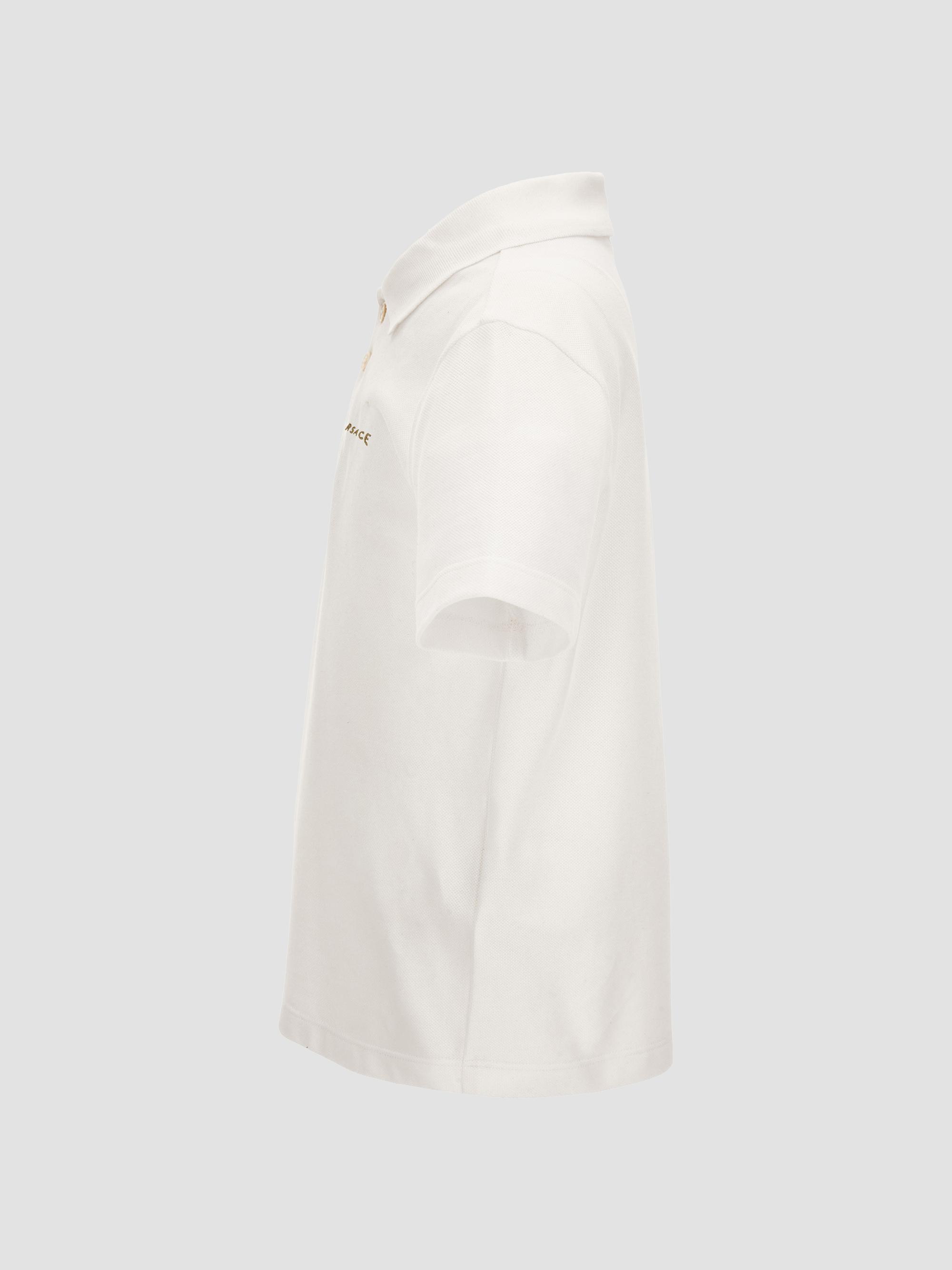 Versace Little Boy's & Boy's Logo Piqué Polo Shirt - White | Thumbnail 4