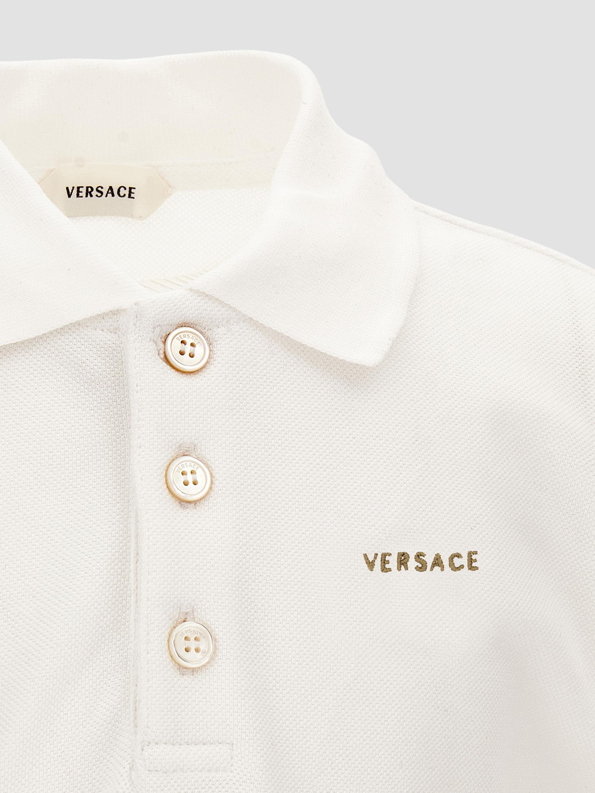 Versace Little Boy's & Boy's Logo Piqué Polo Shirt - White | Thumbnail 5