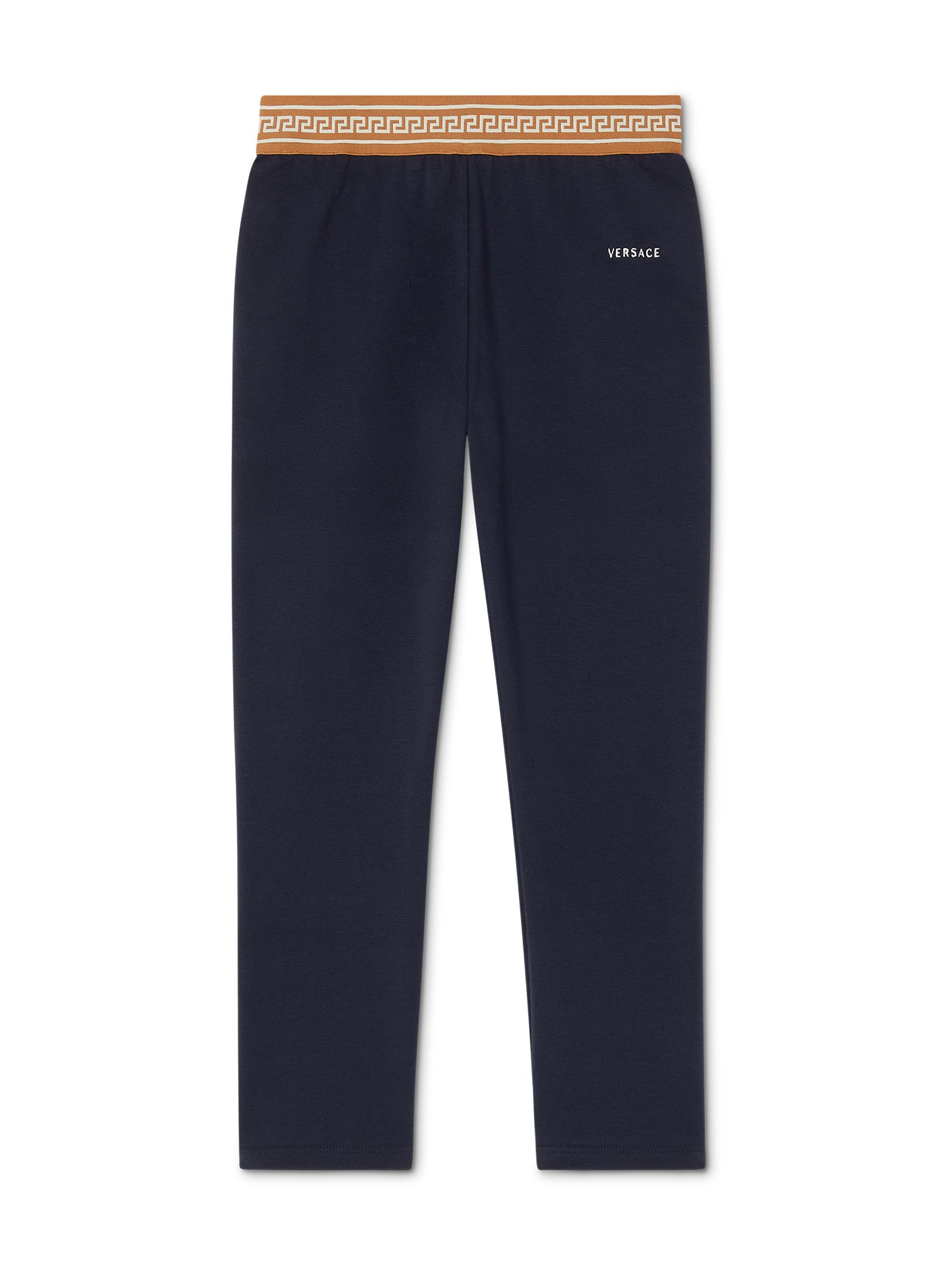 Versace Little Girl's & Girl's Logo Stretch-Cotton Jersey Leggings - Dark Navy