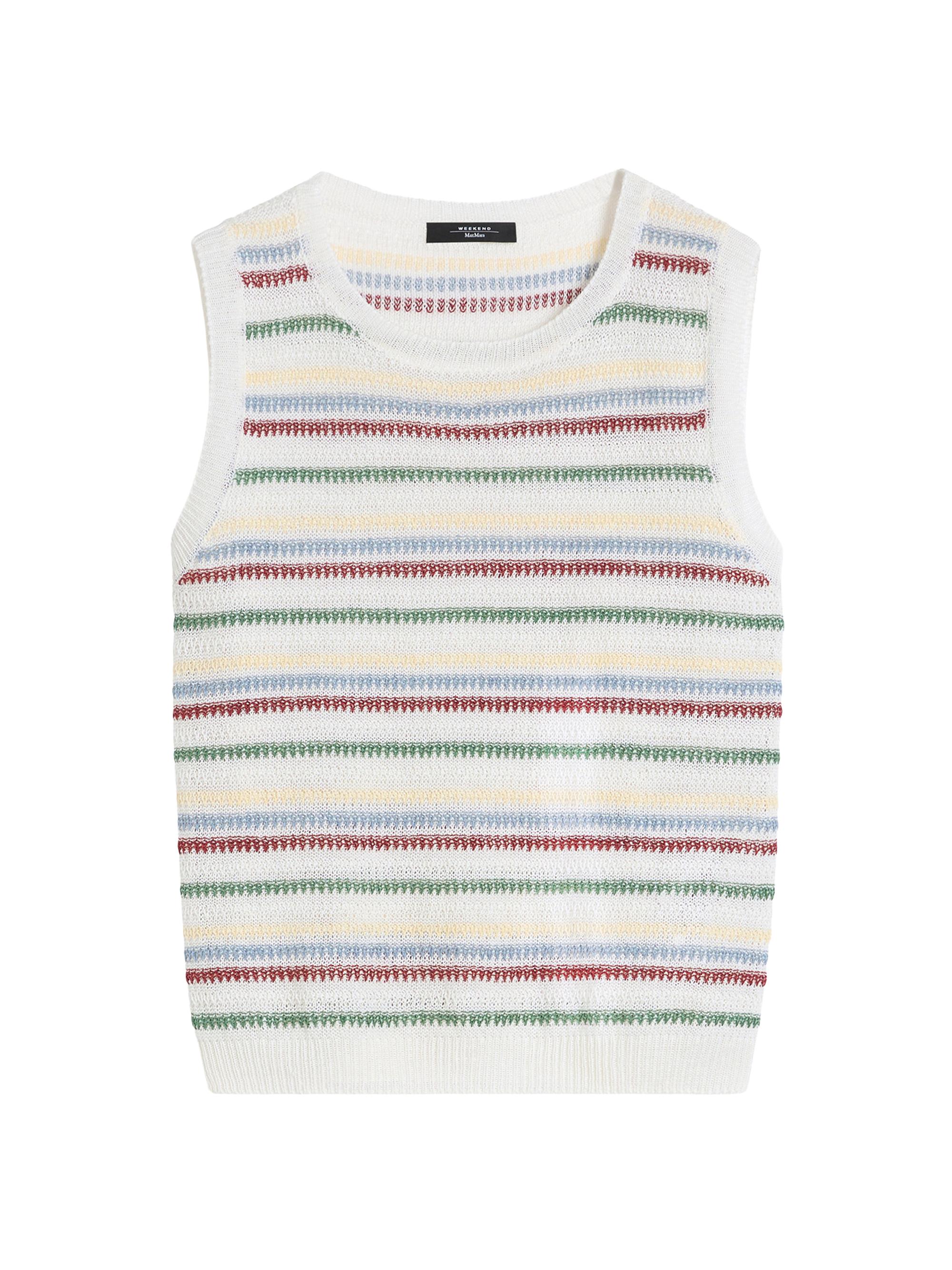 Weekend Max Mara Women's Linen Yarn Waistcoat Top - Cream