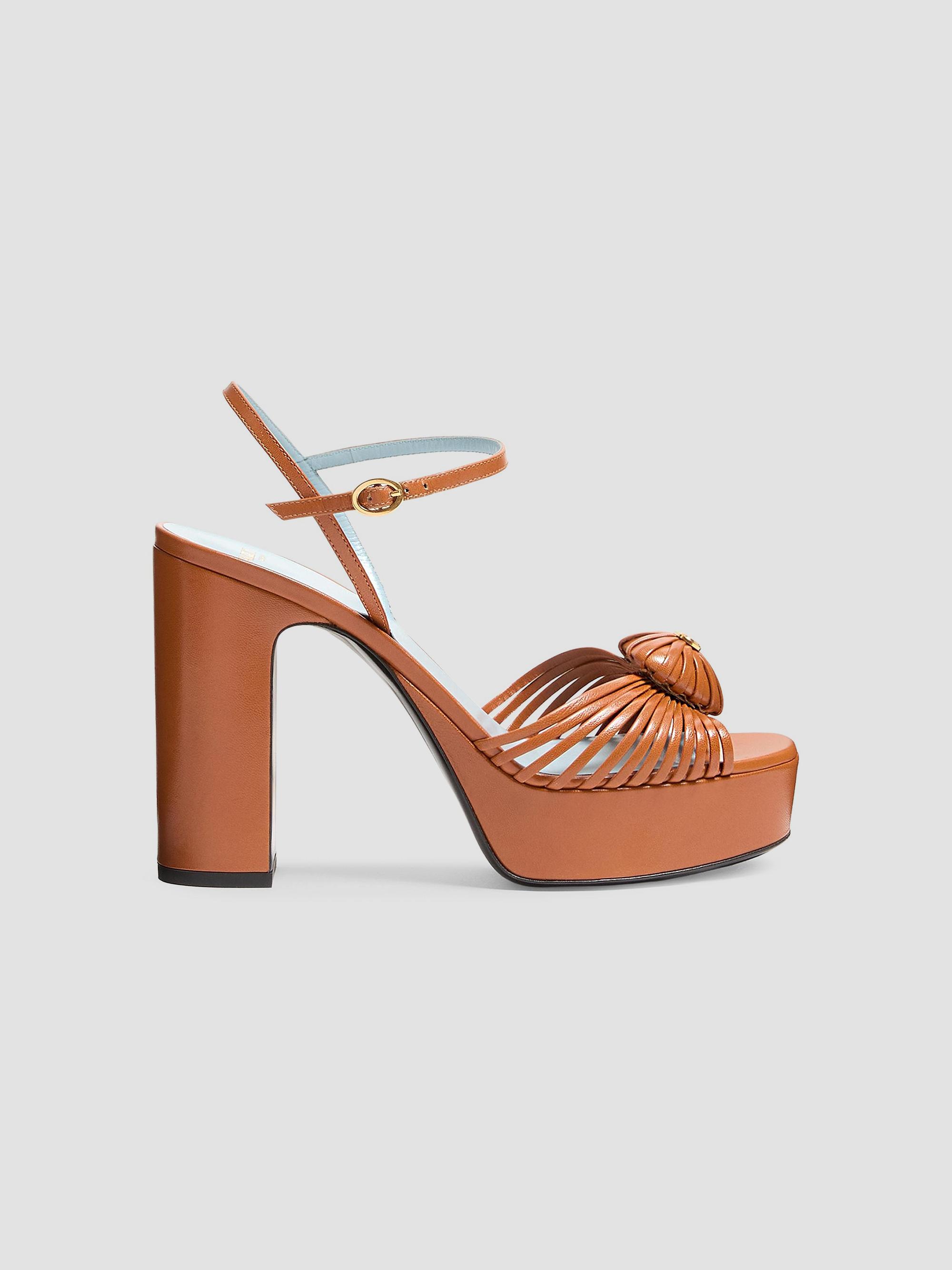 Valentino Garavani Women's Sandal Royal 115MM Platform Sandals in Kidskin Leather - Roasted Pecan | Thumbnail 8