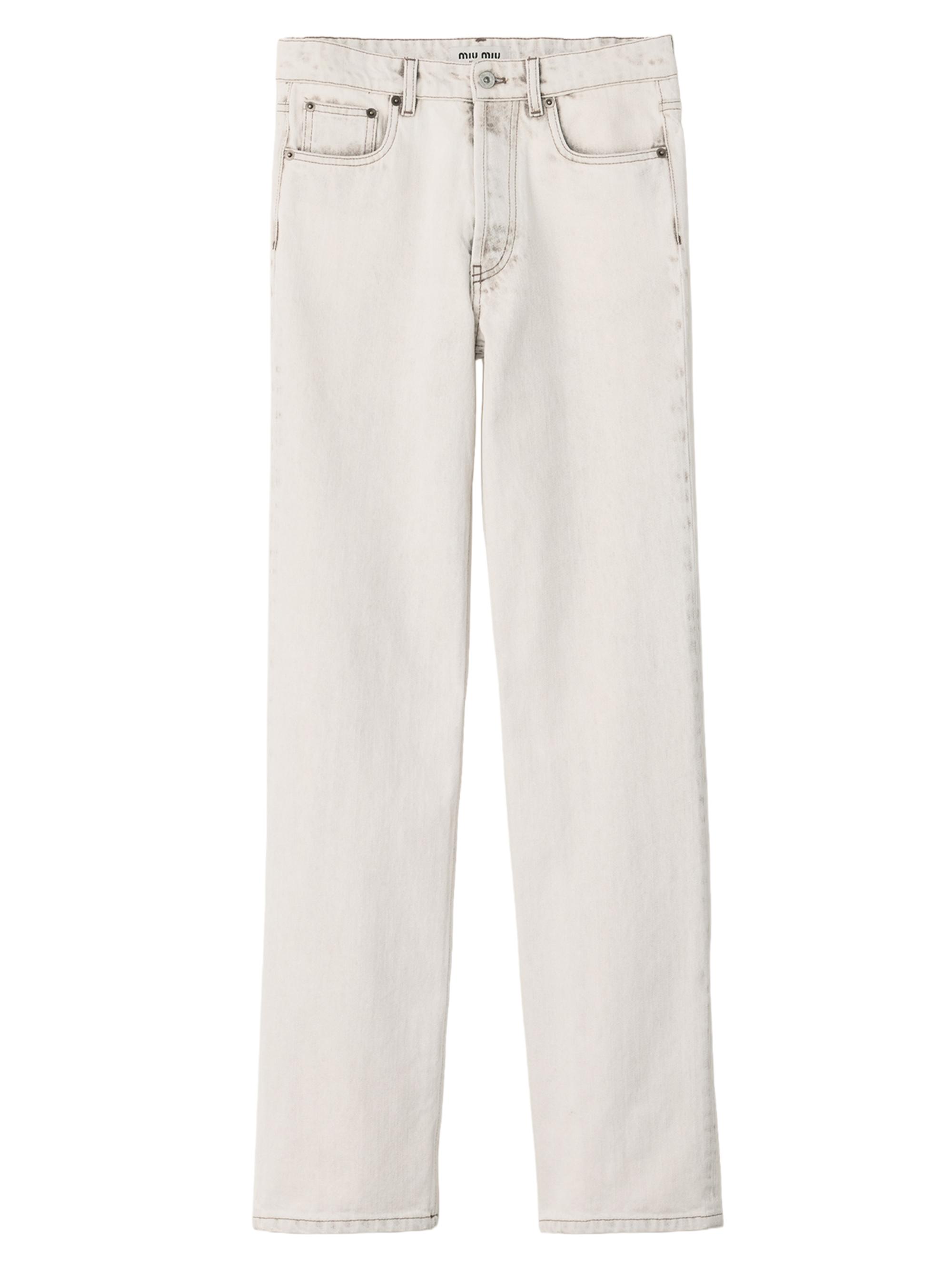 Miu Miu Women's Five-Pocket Denim Jeans - White