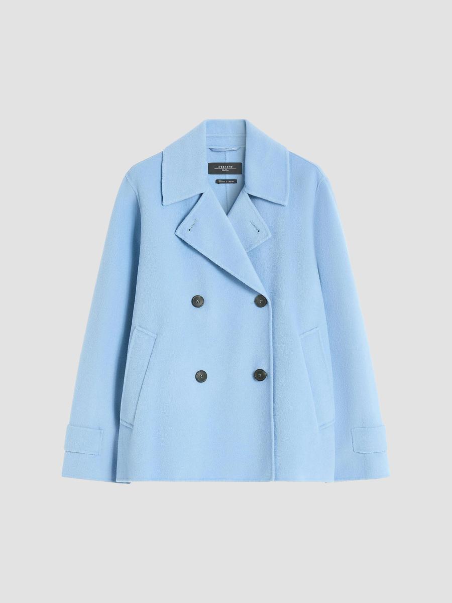 Weekend Max Mara Double Breasted Wool Blend Pea Coat | Saks Fifth