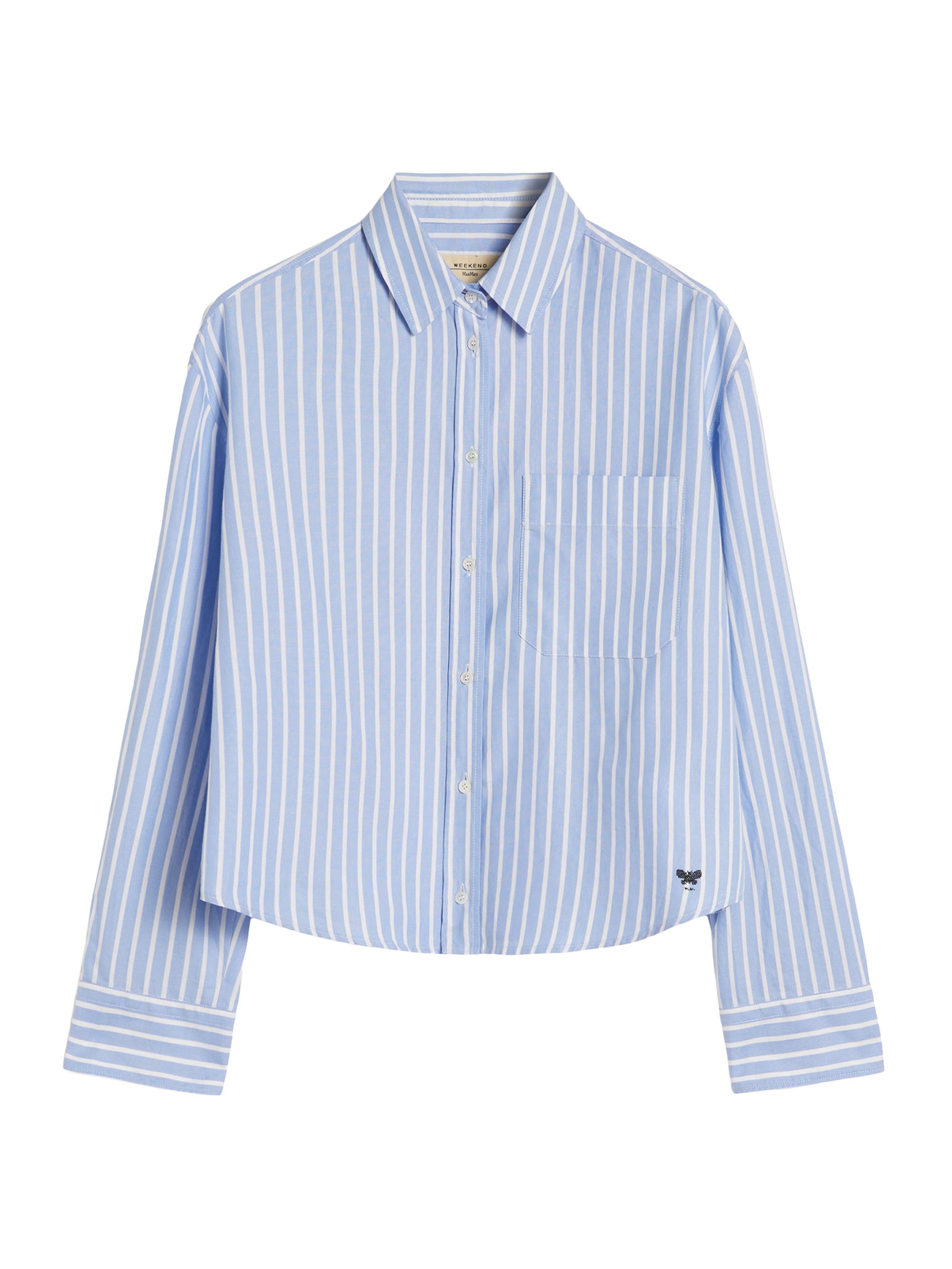 Weekend Max Mara Women's Striped Cotton Oxford Shirt - Light Blue