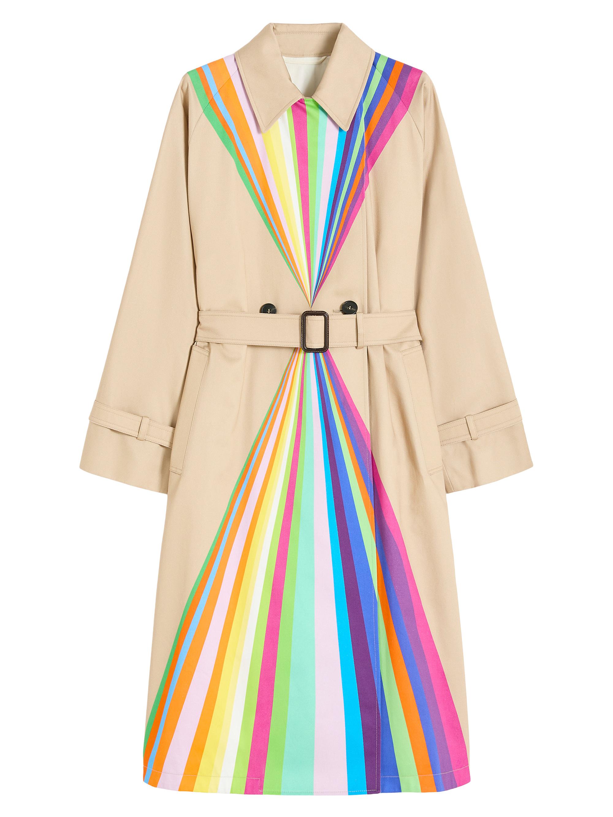 Weekend Max Mara Women's Trench Coat in Water Repellent Cotton with Rainbow Print - Multicolour