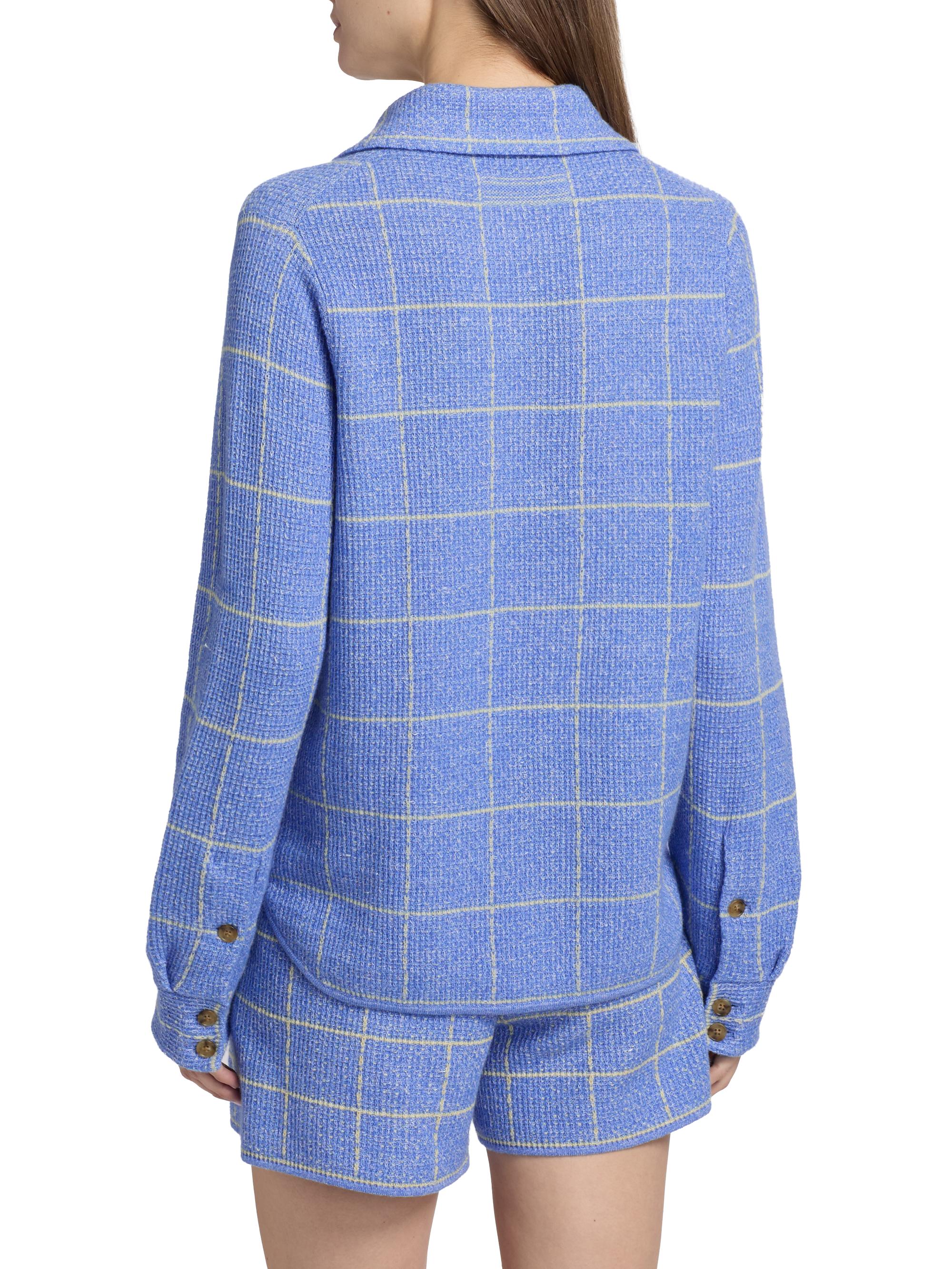 Guest in Residence Windowpane Check Cashmere-Linen Shirt | Saks Fifth ...