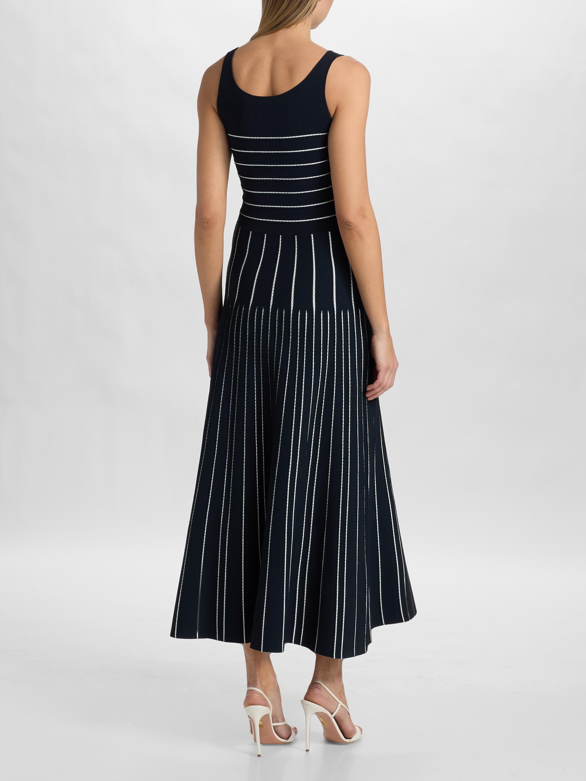 Adam Lippes Women's Gemma Compact Jacqaurd Midi Dress - Navy | Thumbnail 5