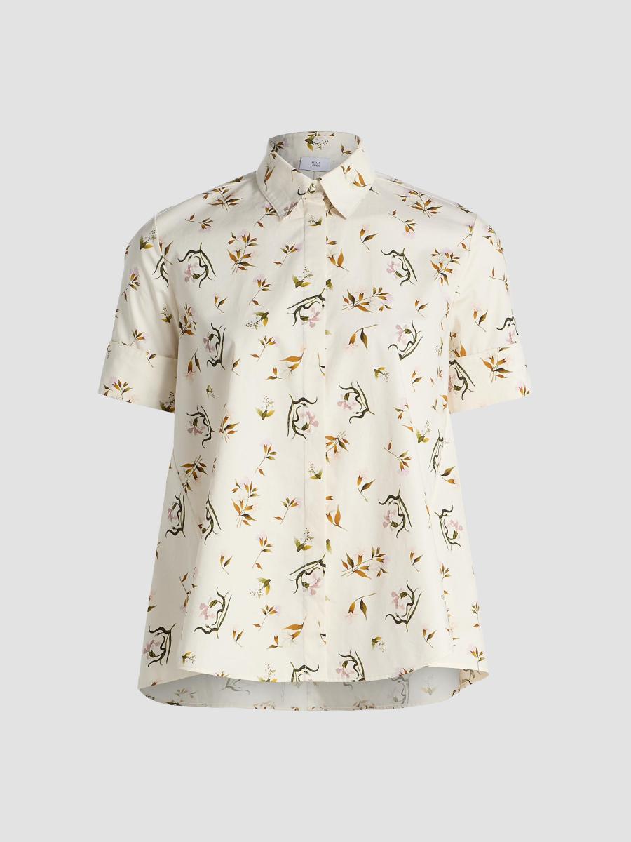 Adam Lippes Women's Charlie Floral Cotton Poplin Top In White