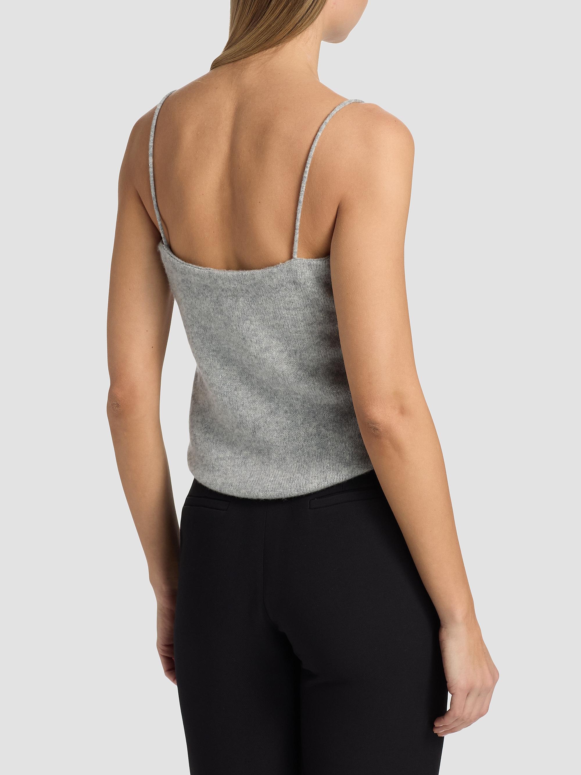 Adam Lippes Women's Beatrix Lace-Trim Cashmere Knit Cami - Heather Grey | Thumbnail 5