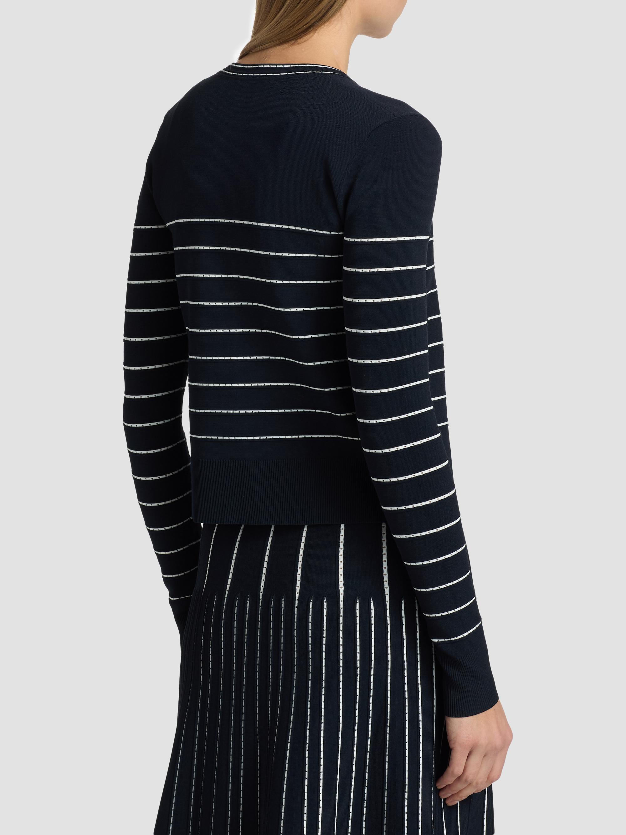 Adam Lippes Women's Faye Compact Jacquard Cardigan - Navy | Thumbnail 5