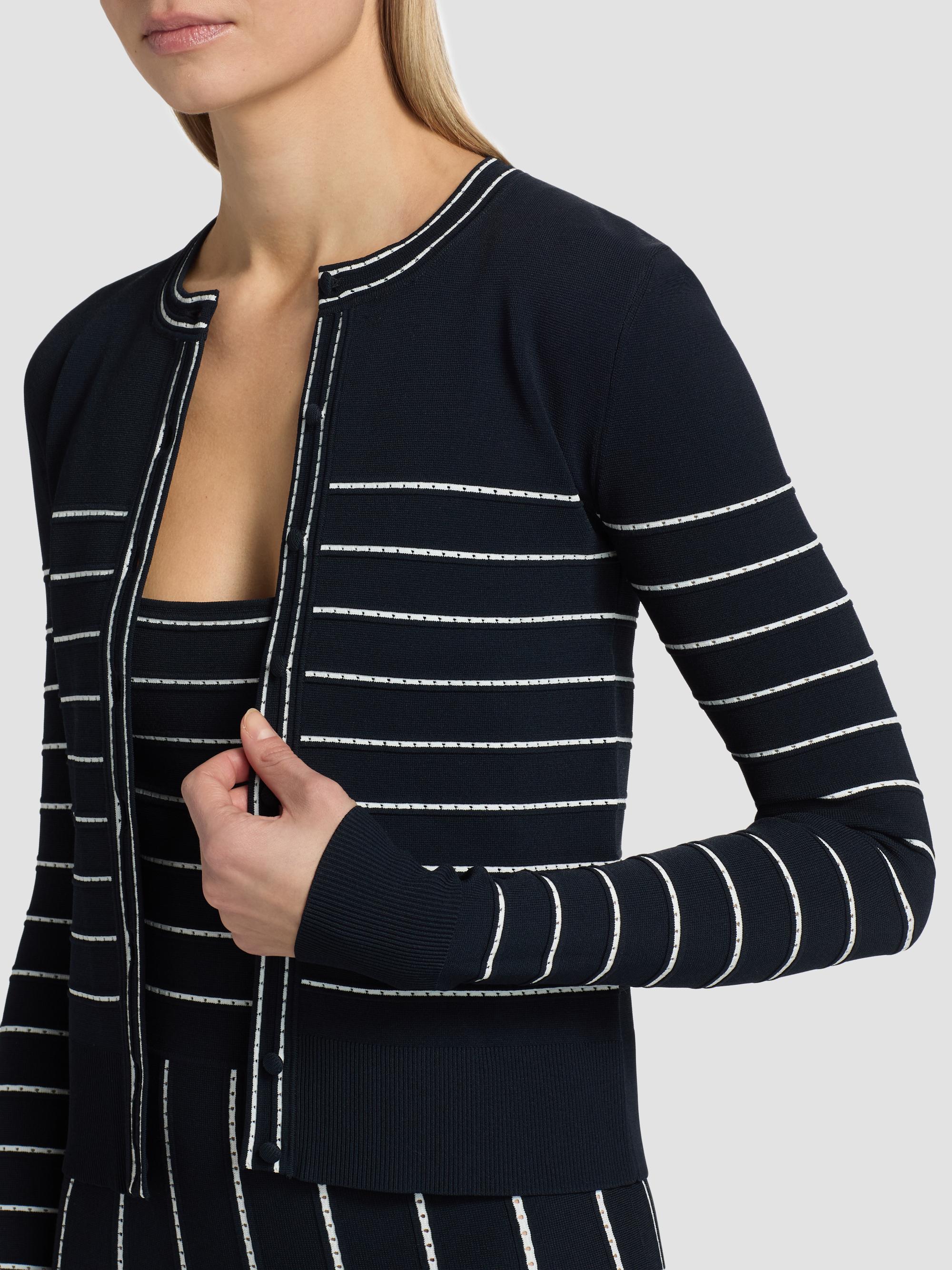 Adam Lippes Women's Faye Compact Jacquard Cardigan - Navy | Thumbnail 6