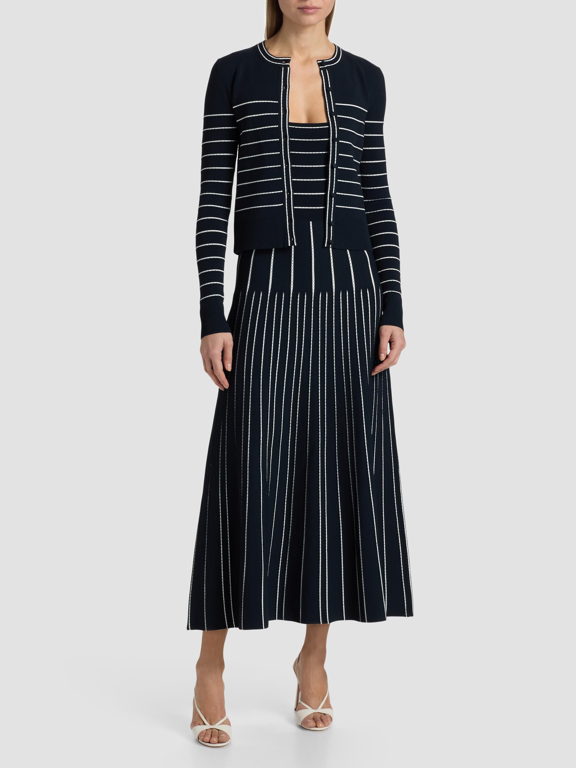Adam Lippes Women's Faye Compact Jacquard Cardigan - Navy | Thumbnail 2