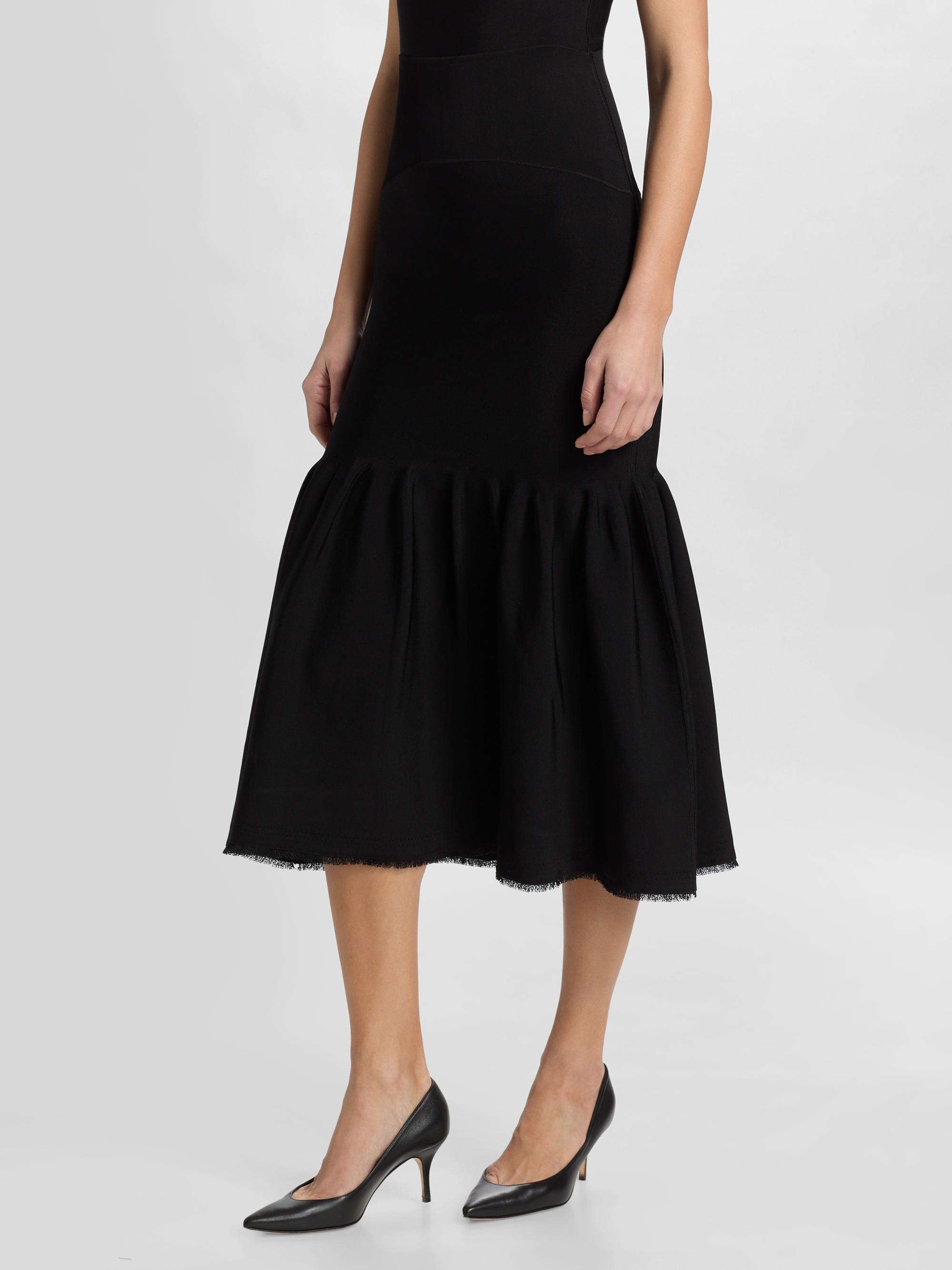 Adam Lippes Women's Romy Fit & Flare Midi Skirt - Black | Thumbnail 4