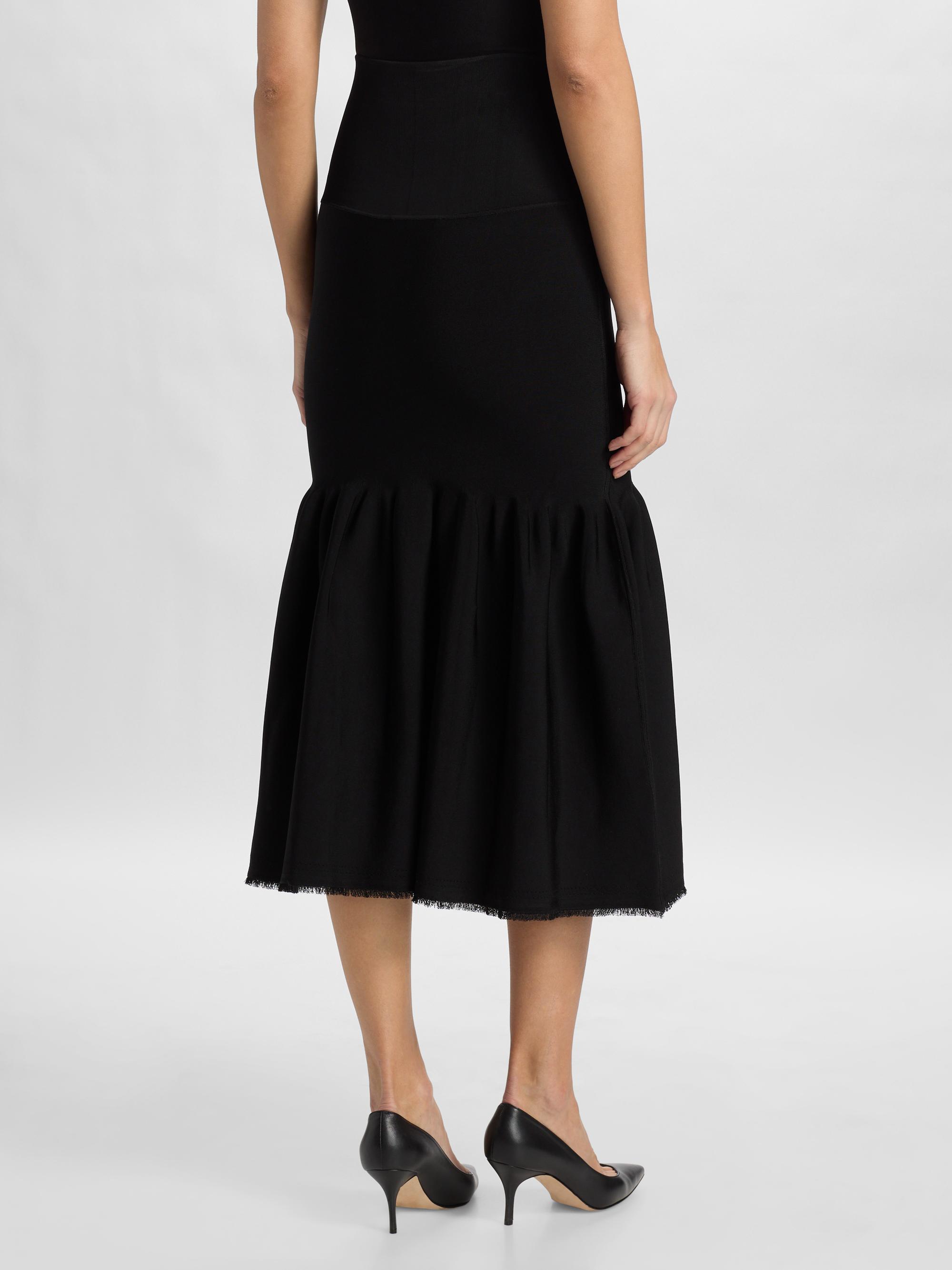 Adam Lippes Women's Romy Fit & Flare Midi Skirt - Black | Thumbnail 5