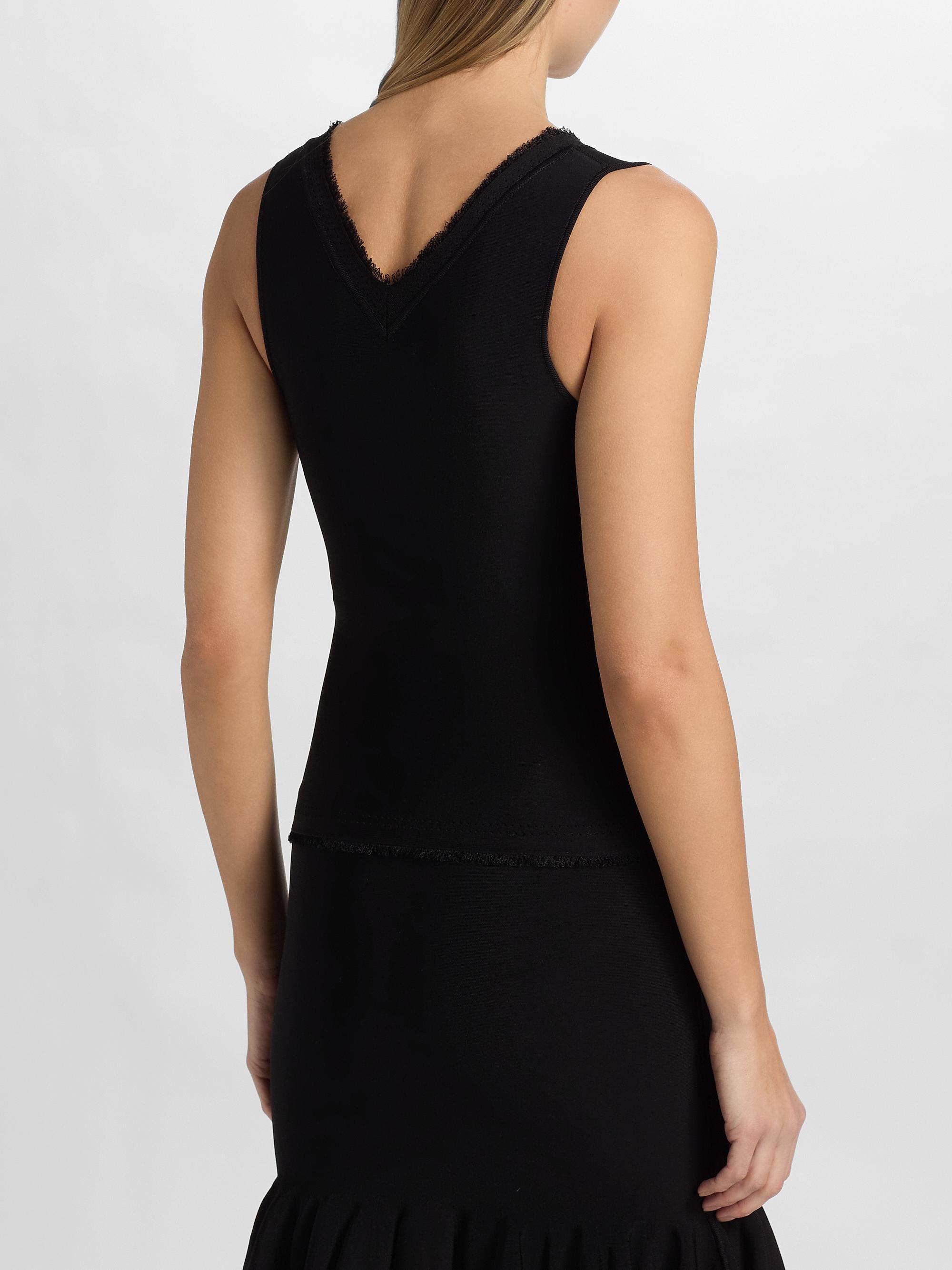 Adam Lippes Women's Ria Fringe-Edge Top - Black | Thumbnail 5