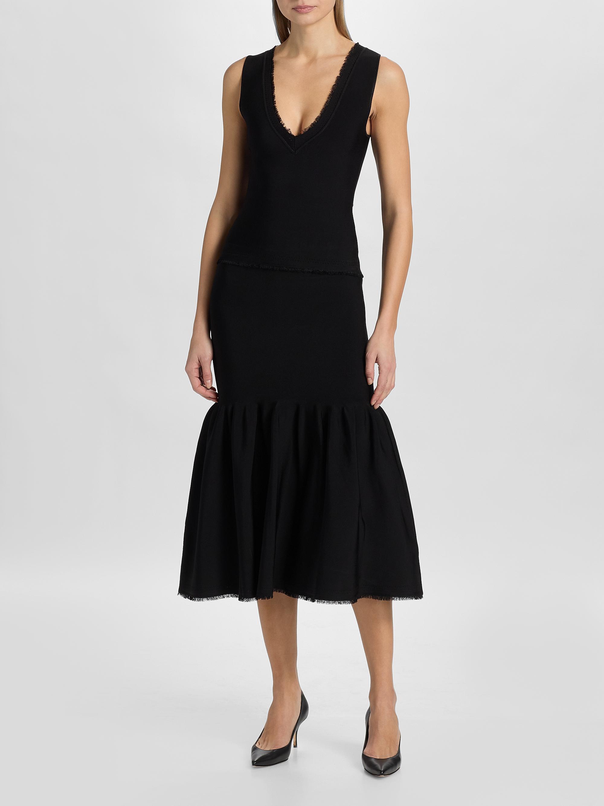 Adam Lippes Women's Ria Fringe-Edge Top - Black | Thumbnail 2