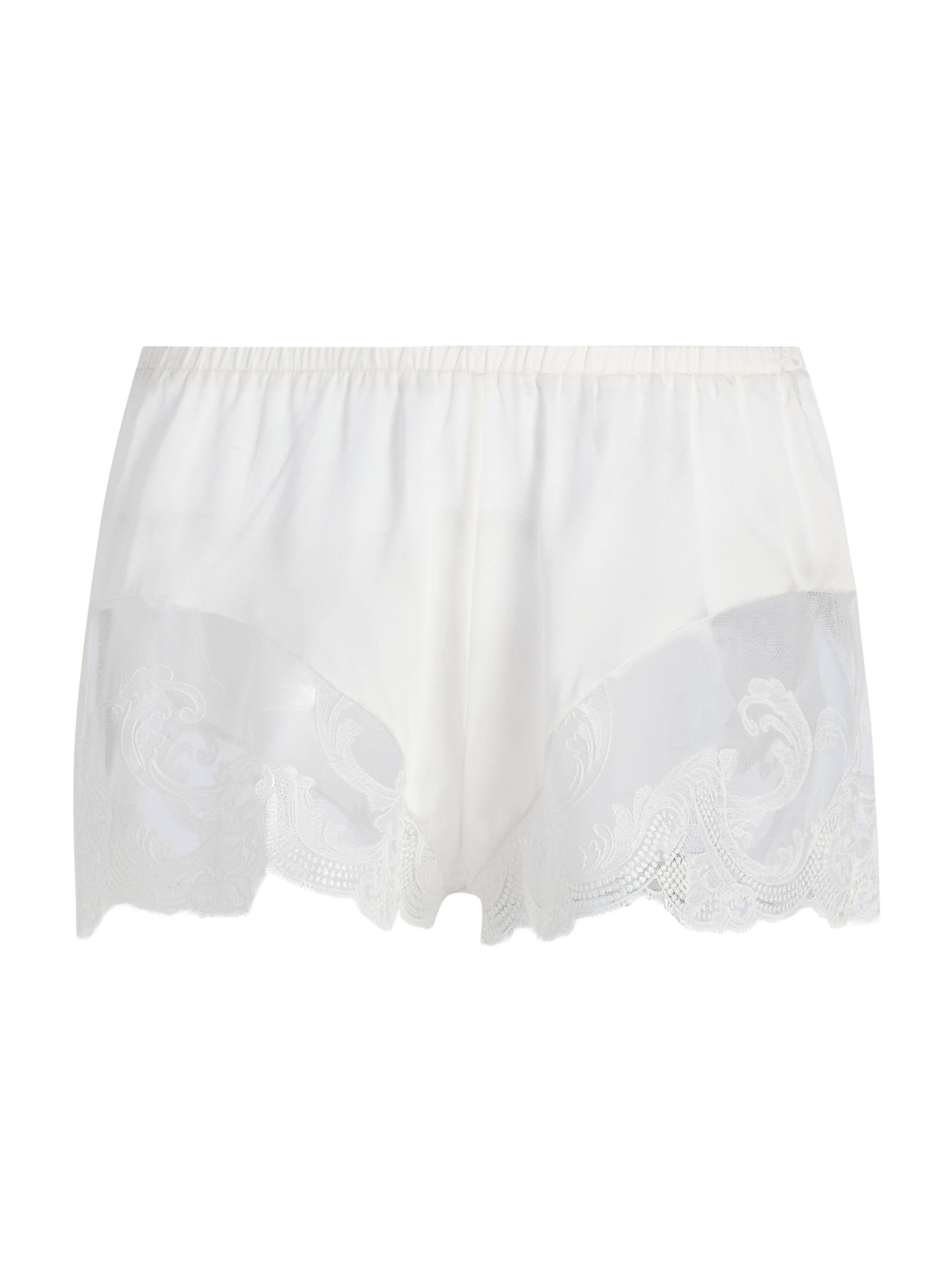 Kiki de Montparnasse Women's Voltaire Lace-Trim Stretch-Silk Shorts -