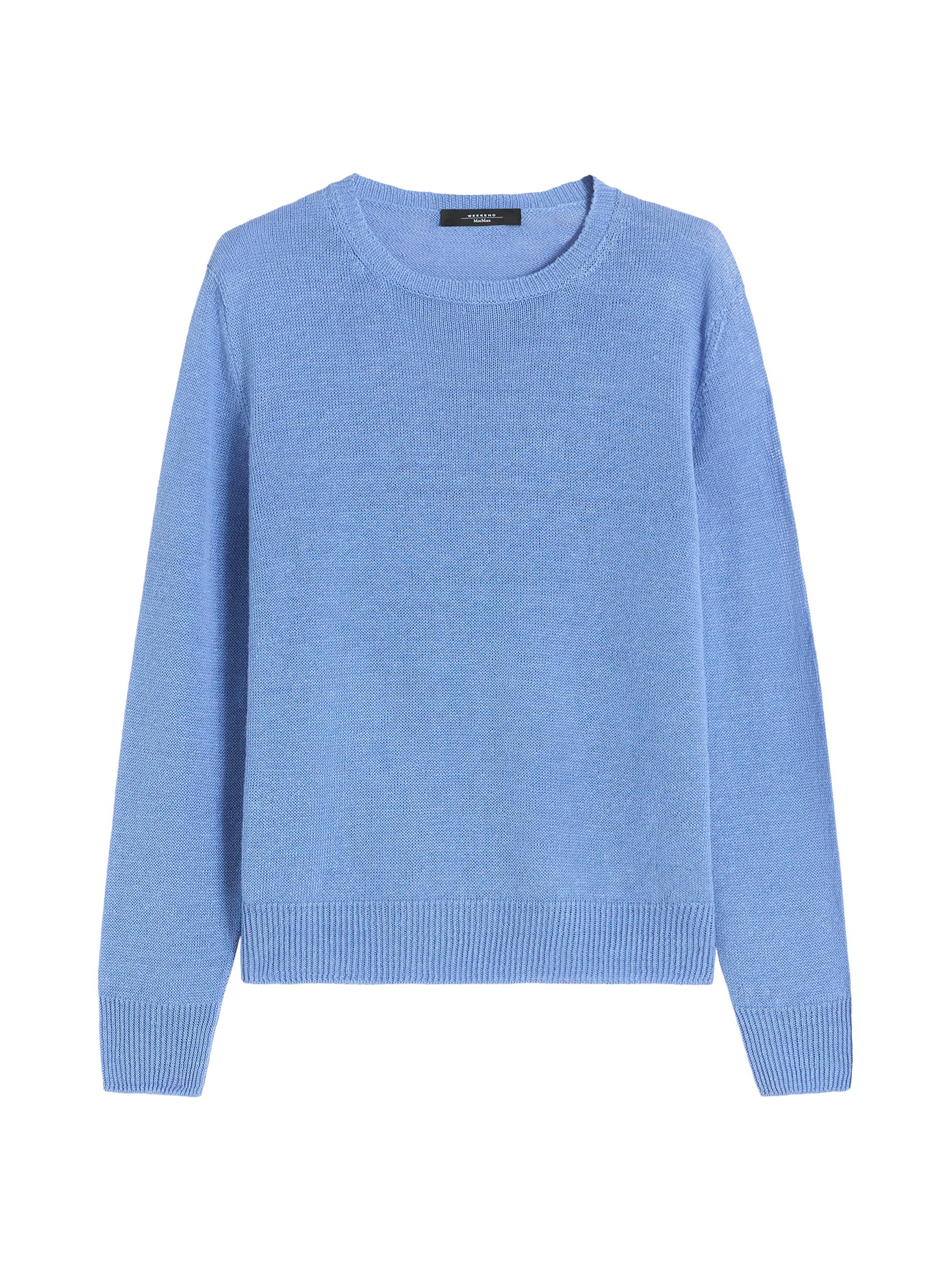 Weekend Max Mara Women's Linen Yarn Jumper - Light Blue
