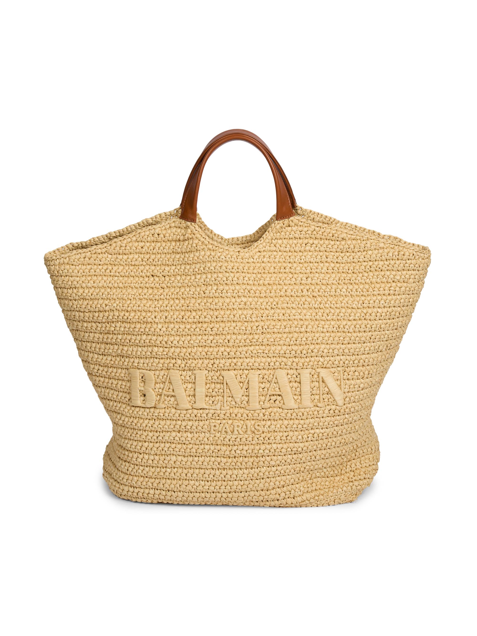 Balmain Women's Cabas  Woven & Leather Tote Bag - Naturel