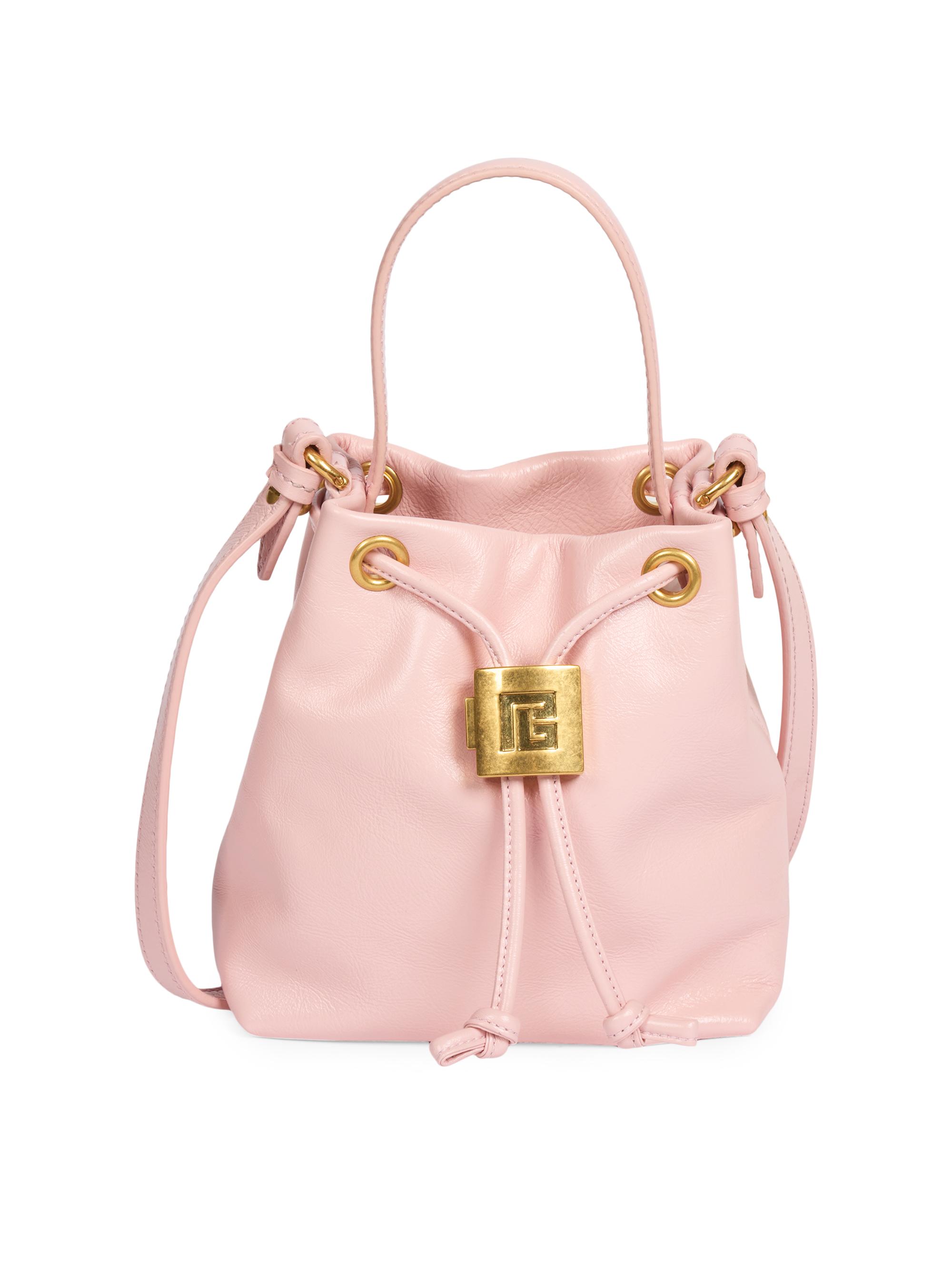 Balmain Women's Pulse Leather Crossbody Bucket Bag - Rose Pale - Women's Bags