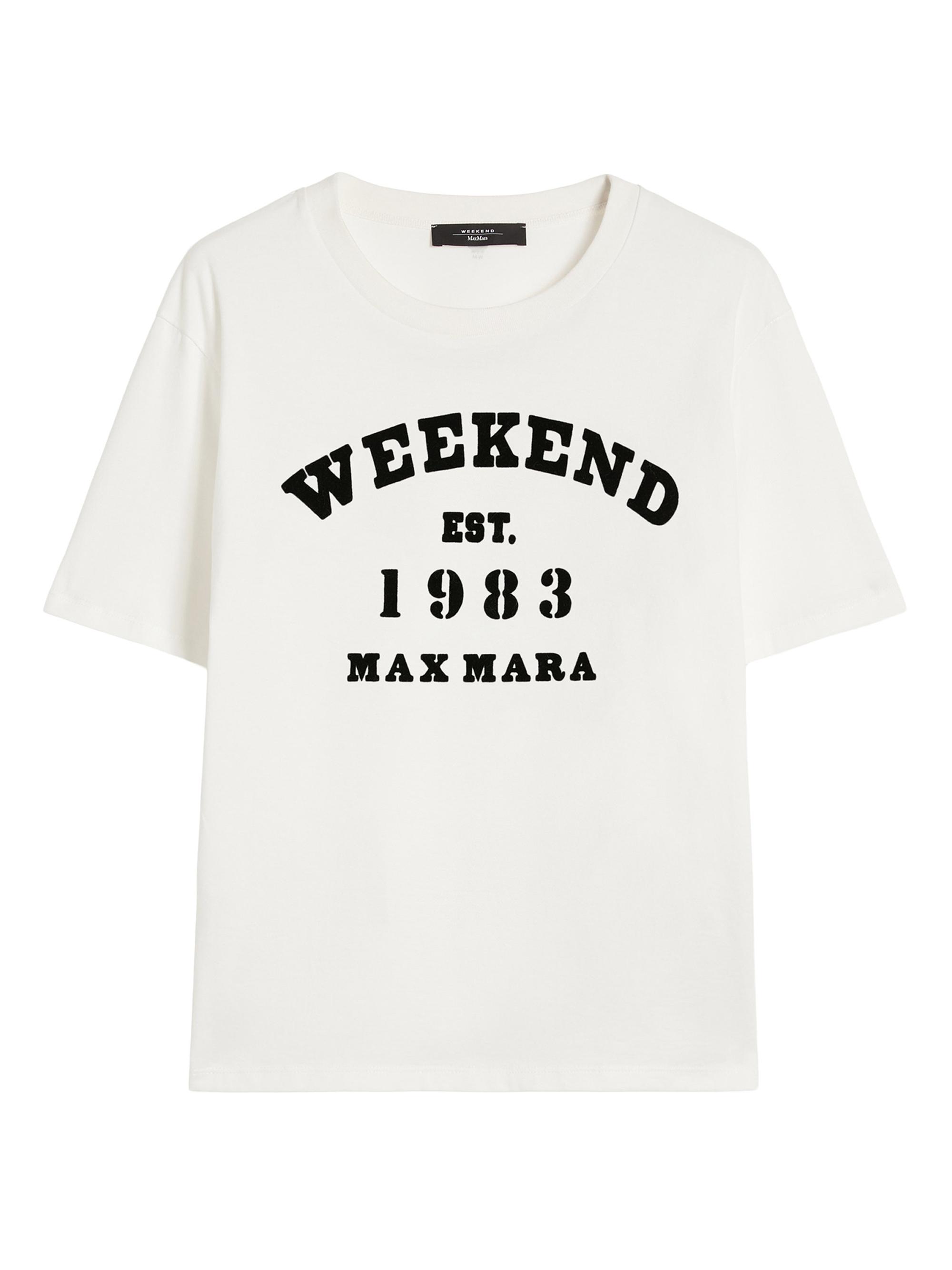 Weekend Max Mara Women's Cotton T-Shirt with Graphic Print - White