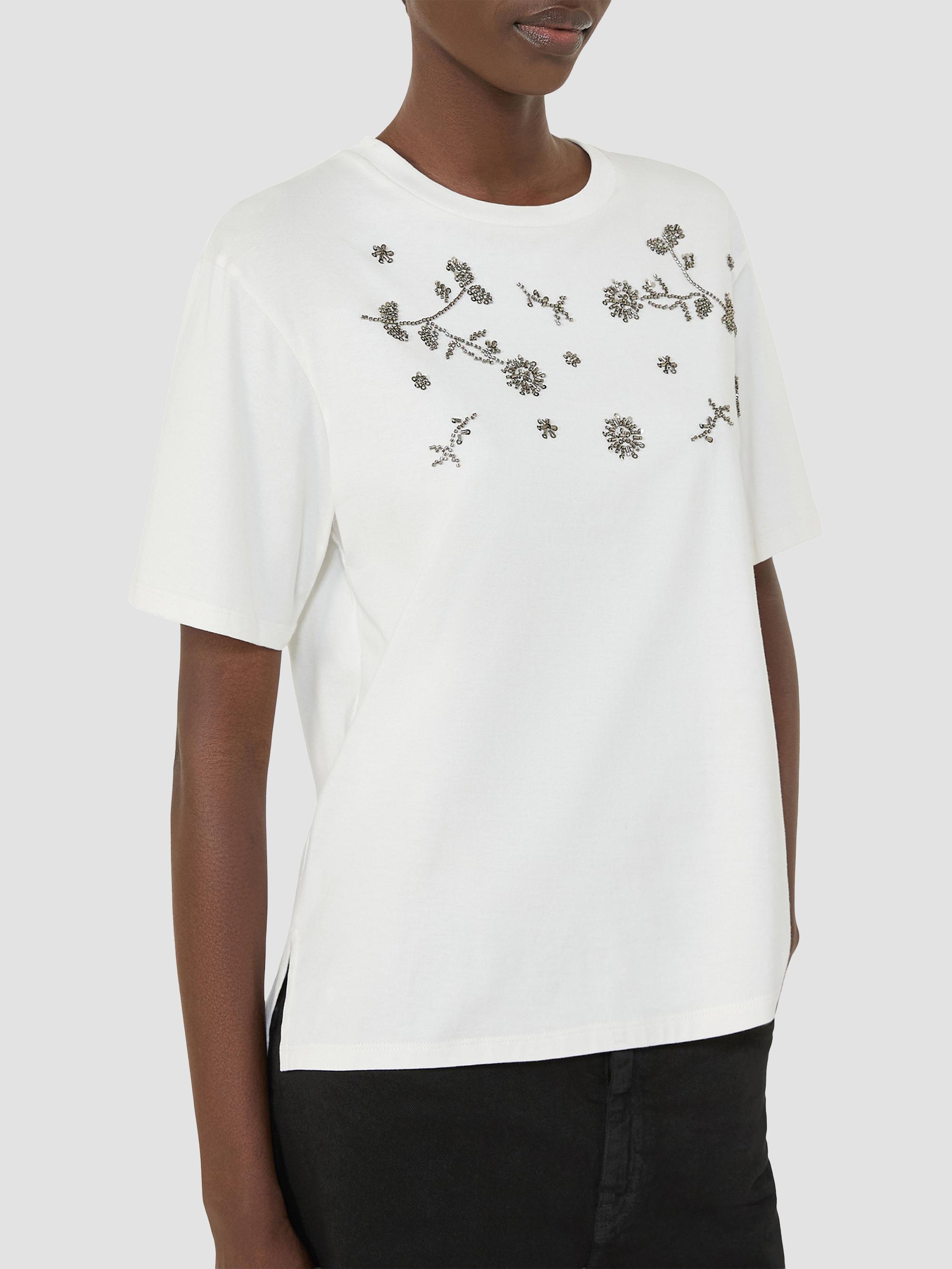 Weekend Max Mara Print and Embroidery Adorned Jersey T-Shirt