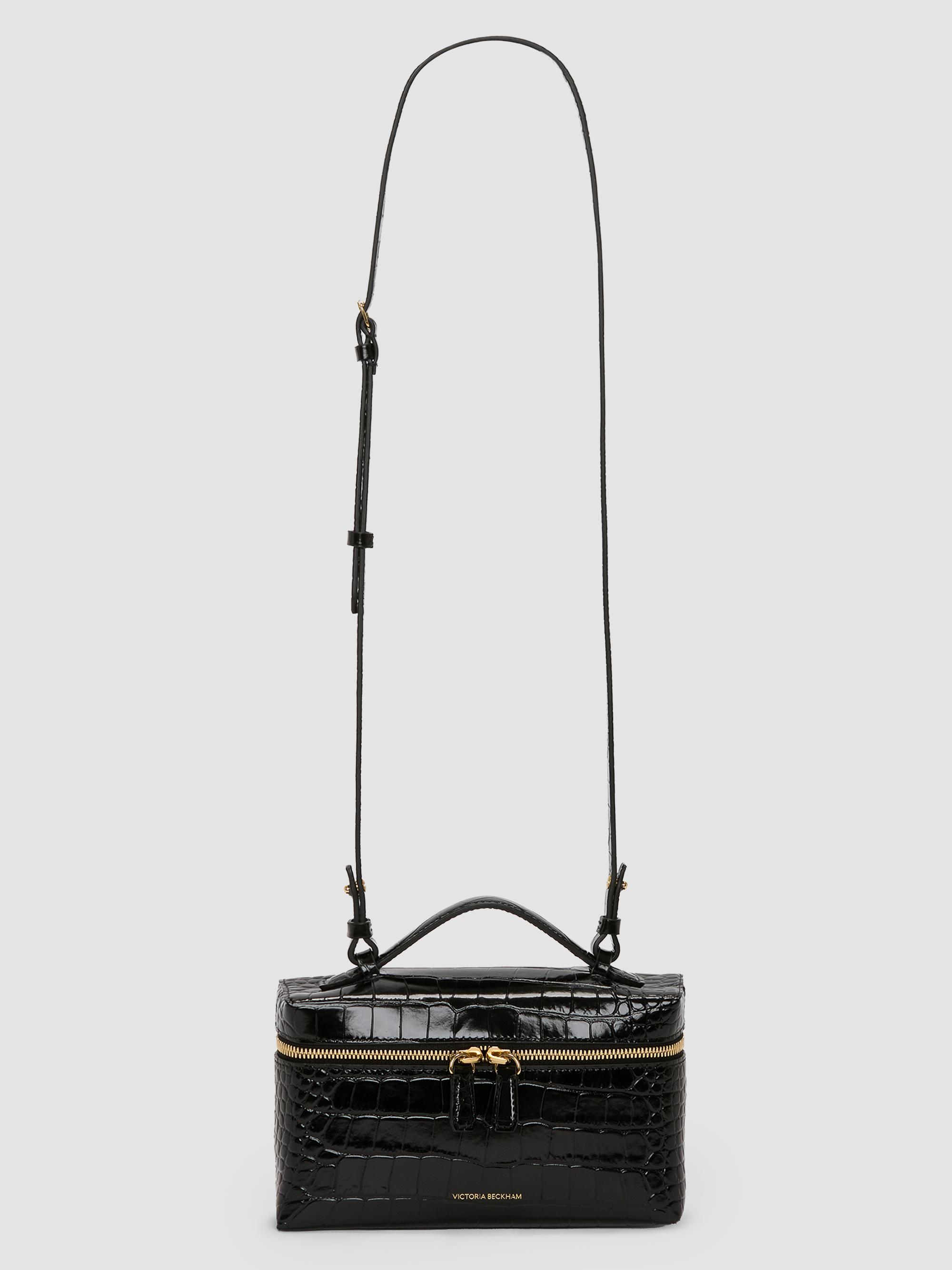 Victoria Beckham Dorian Croc-Embossed Leather Vanity Bag | Saks