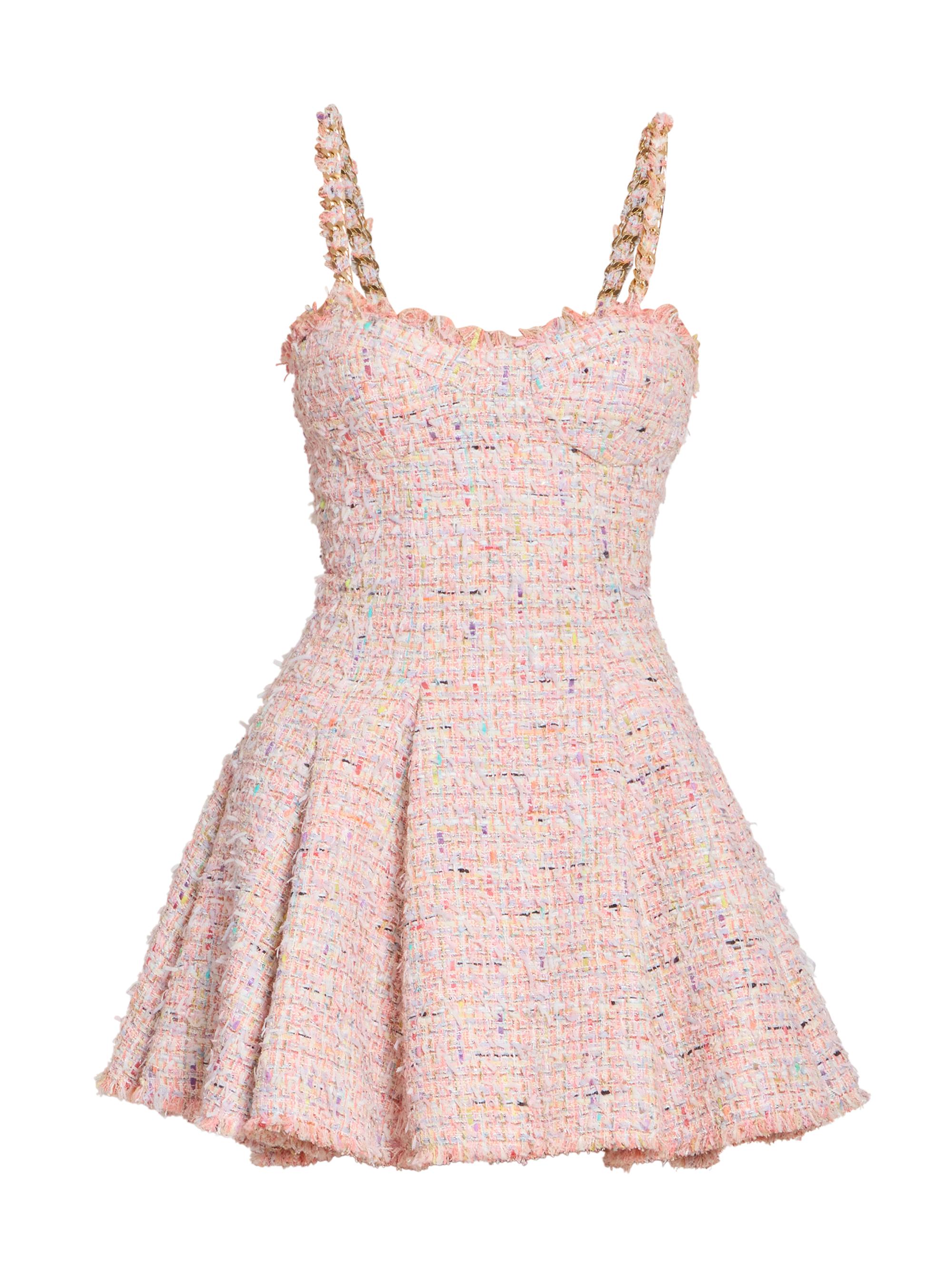 Balmain Women's Tweed Chain Strap Minidress - Multicolore