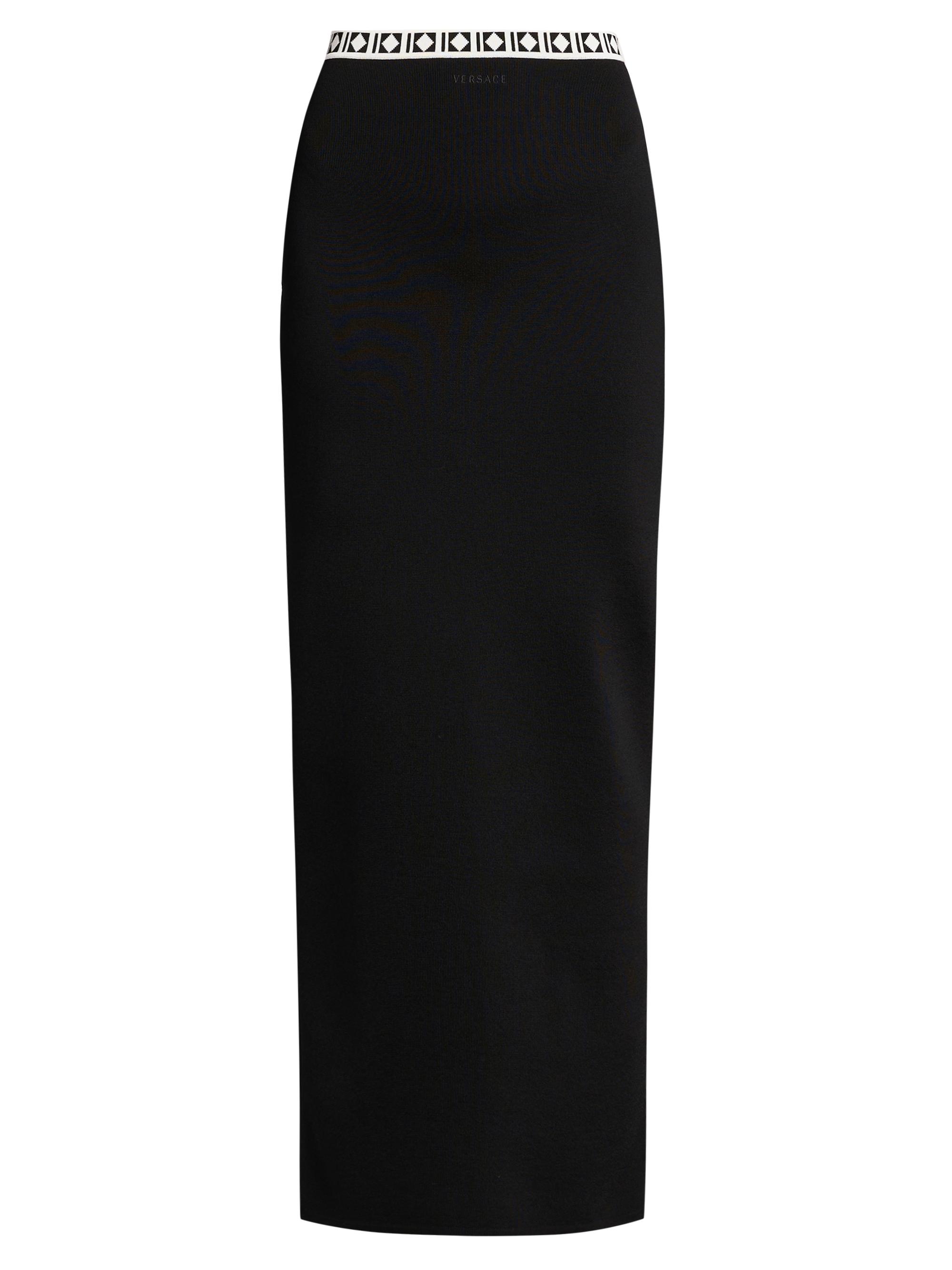 Versace Women's La Vacanza Graphic Trim Maxi Skirt - Black - Women's Clothing