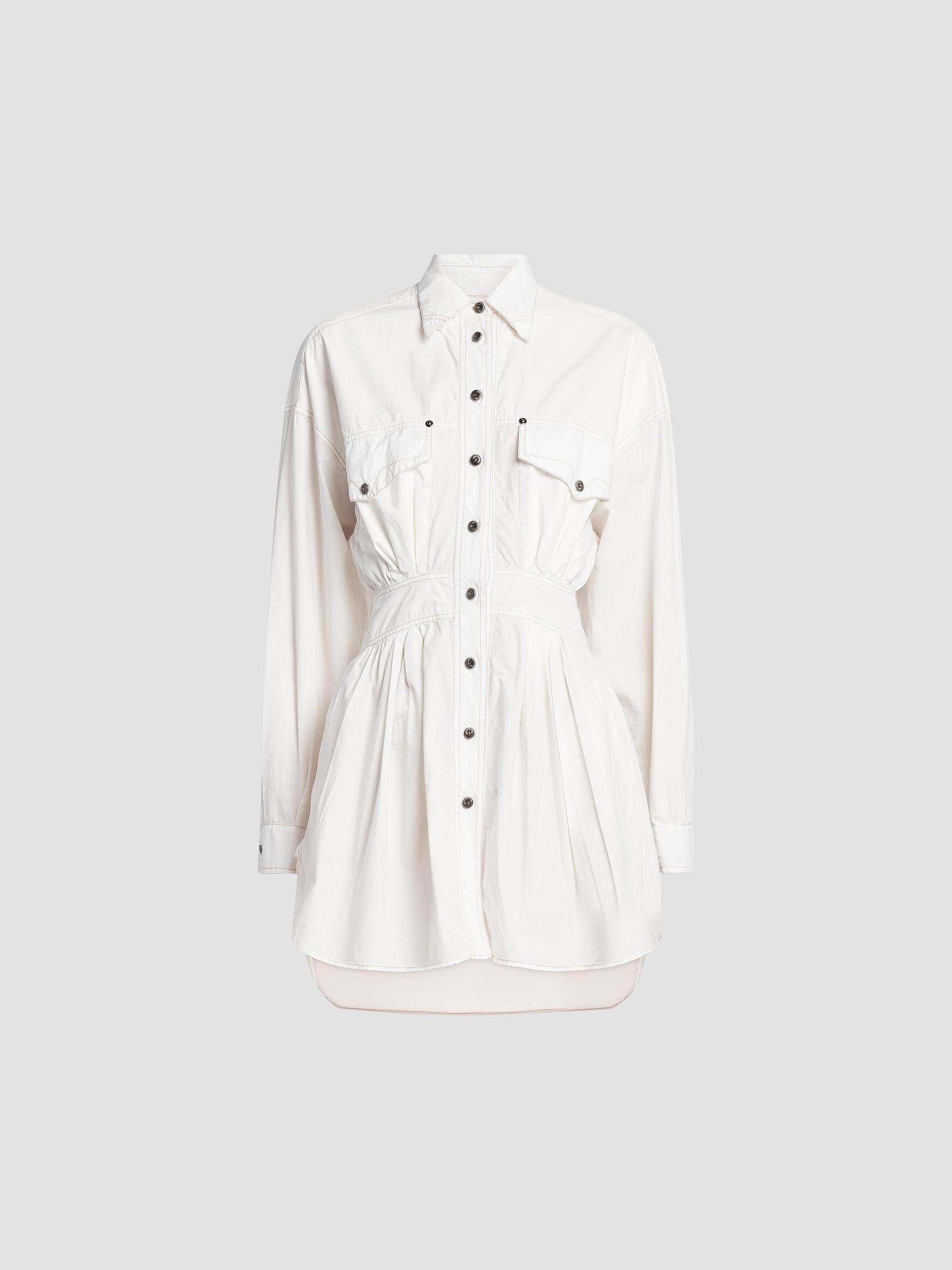 Versace Women's La Vacanza Poplin Cotton Utility Shirtdress - White | Thumbnail 7