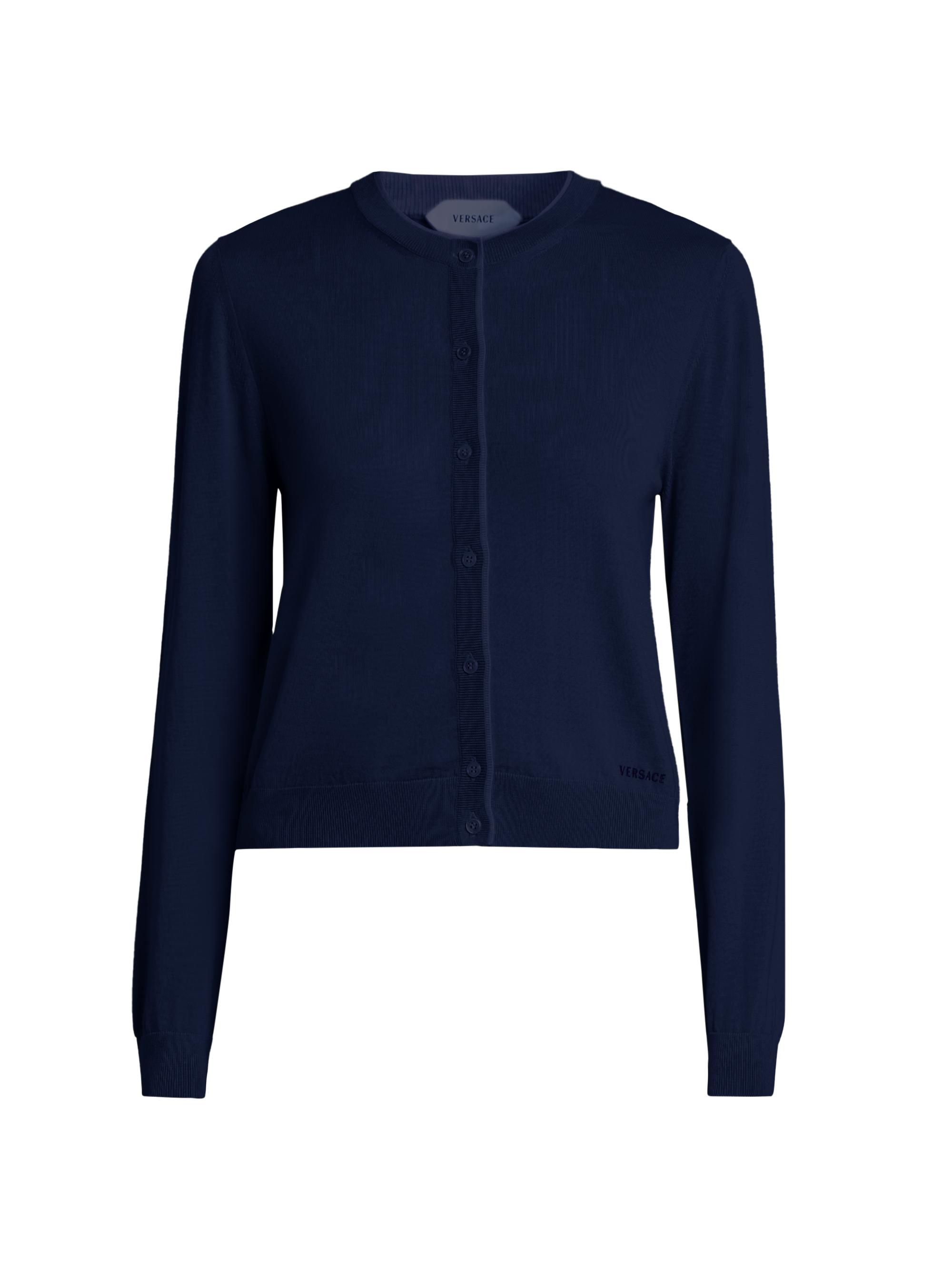 Versace Women's La Vacanza Classic Wool Cardigan - Navy