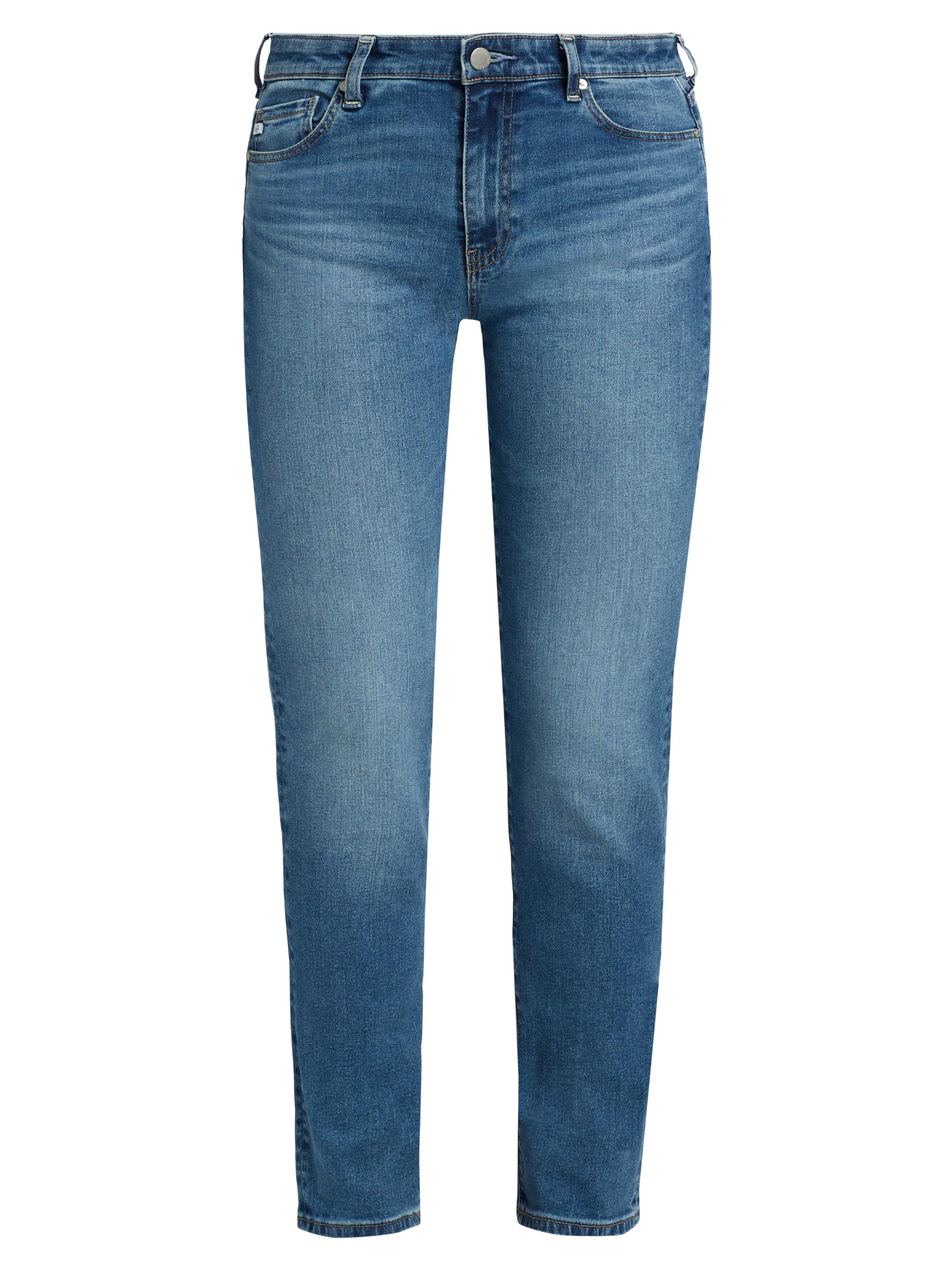 AG Jeans Women's Mari Whiskered High-Rise Straight-Leg Jeans - Charmed