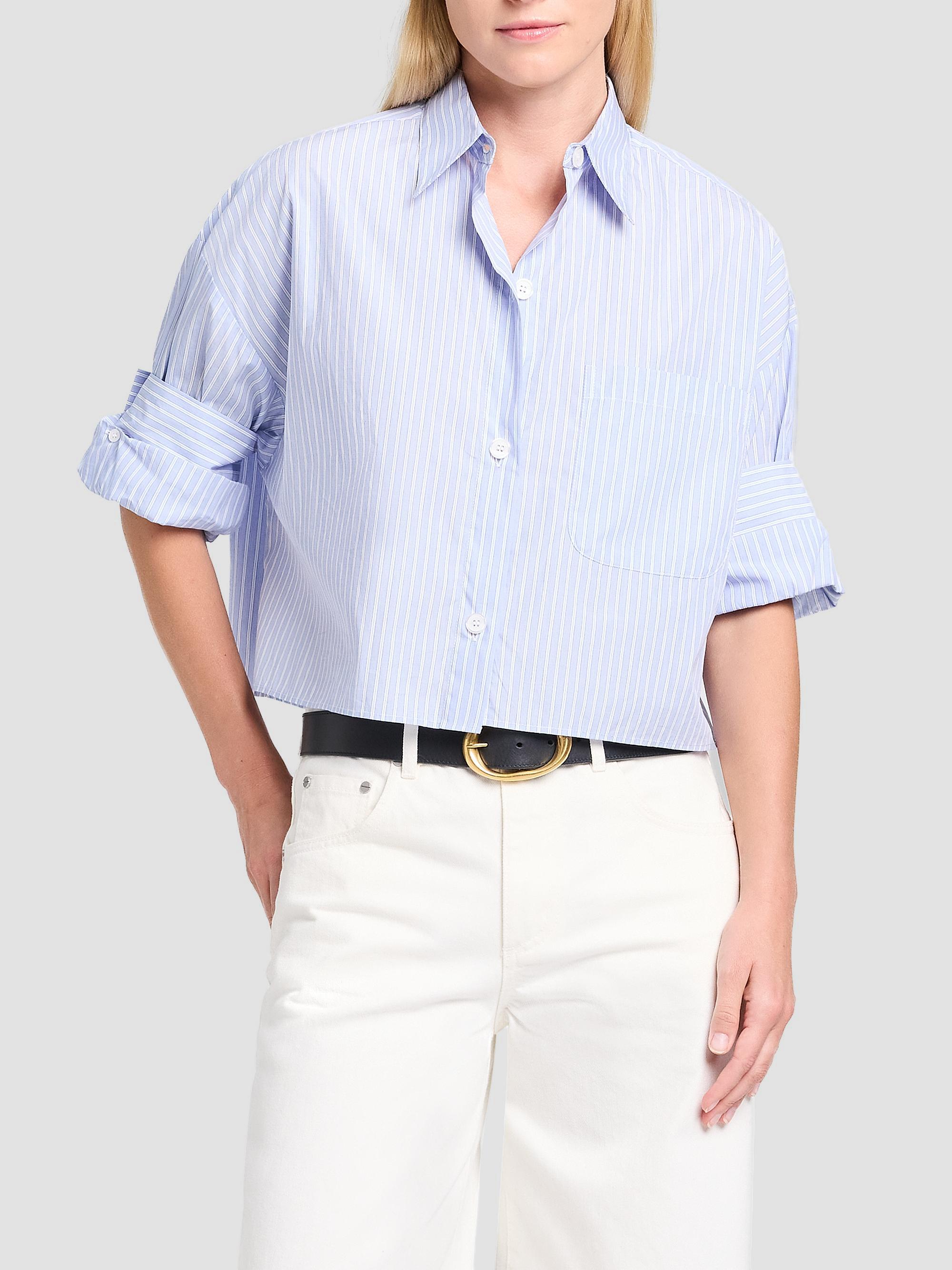 TWP Next Ex Striped Cotton Crop Shirt | Saks Fifth Avenue