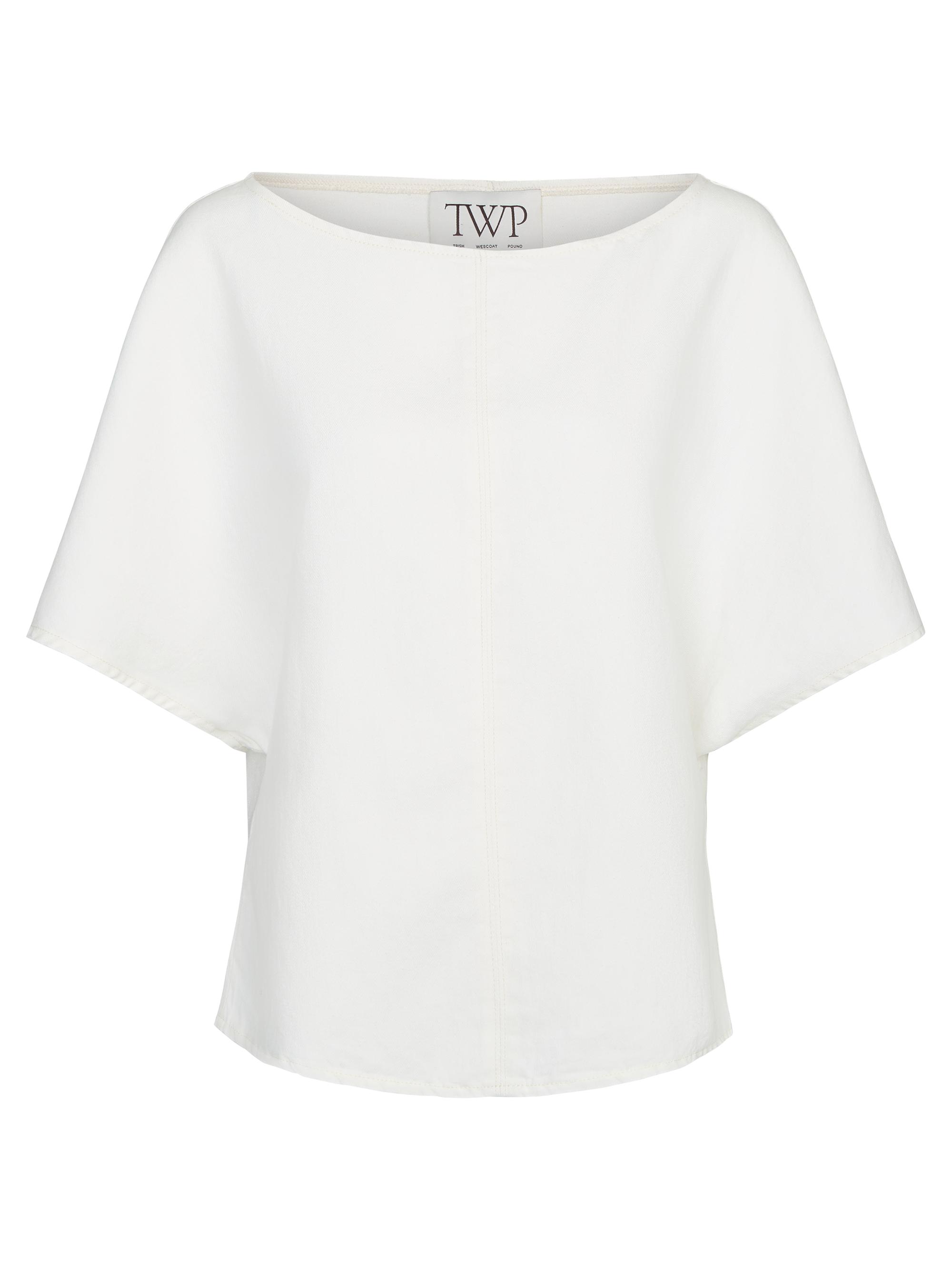 TWP Women's Simple Cotton-Linen T-Shirt - White | Thumbnail 6