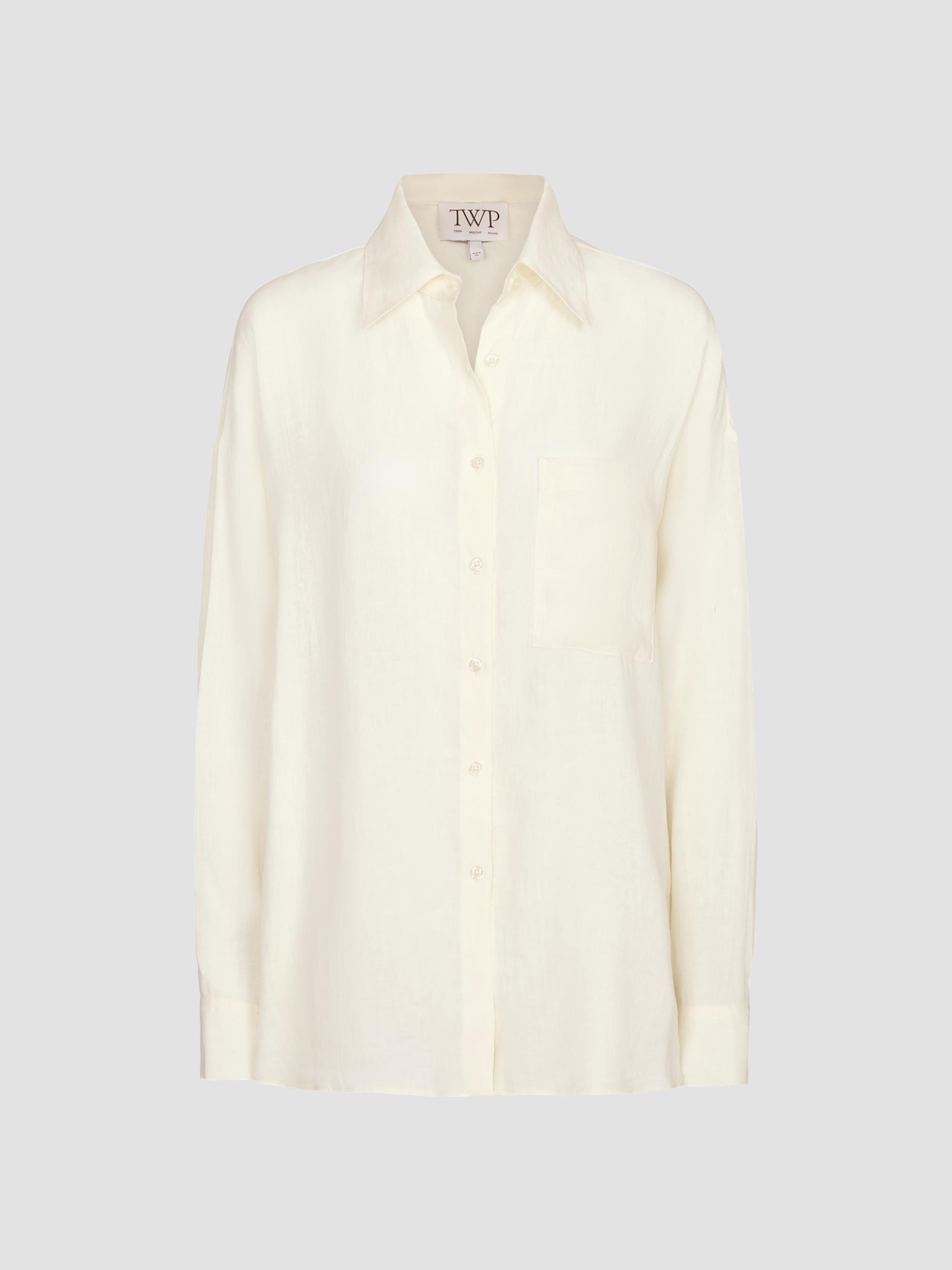 TWP Women's Something Borrowed Linen Button-Front Shirt - Glass Green | Thumbnail 5