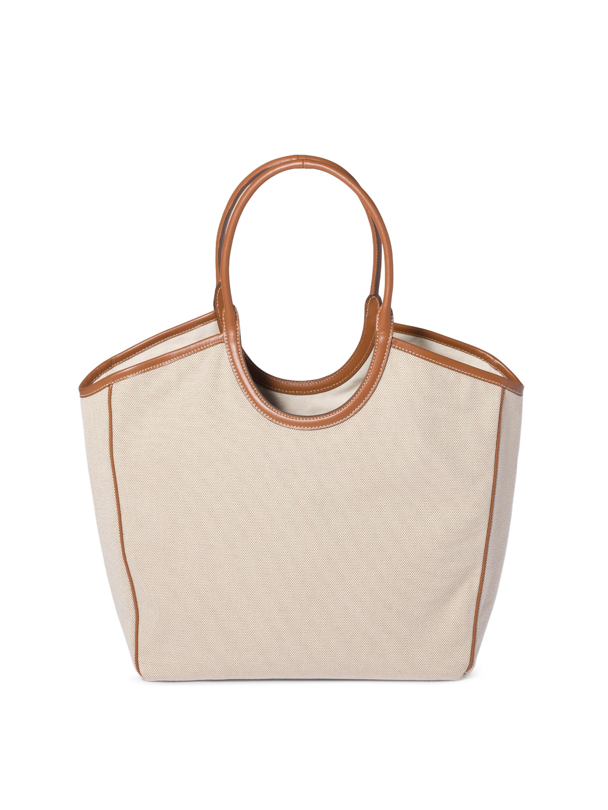 Miu Miu Ivy Canvas and Leather Tote Bag | Saks Fifth Avenue