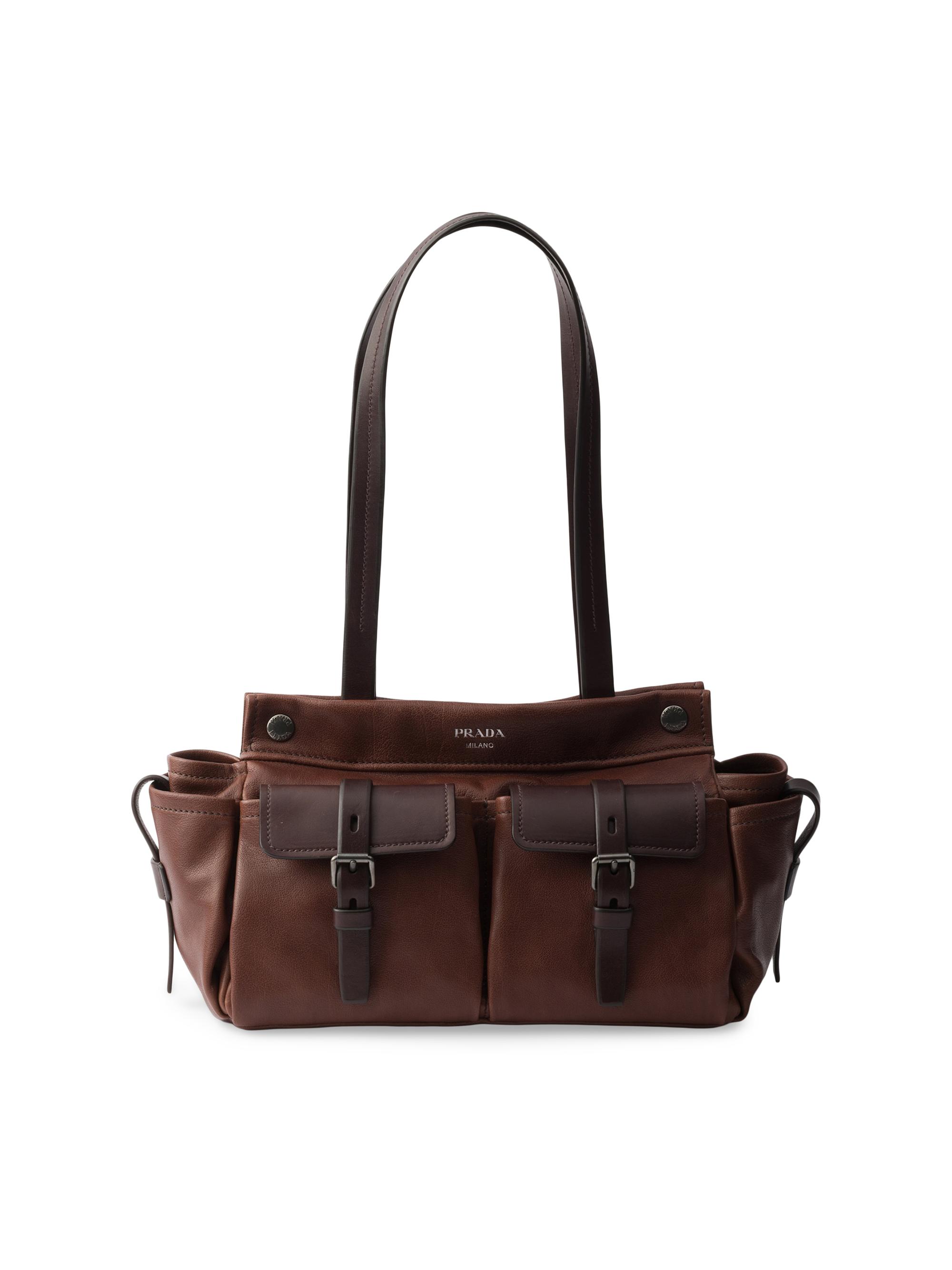 Prada Women's Route  Leather Tote Bag - Brown