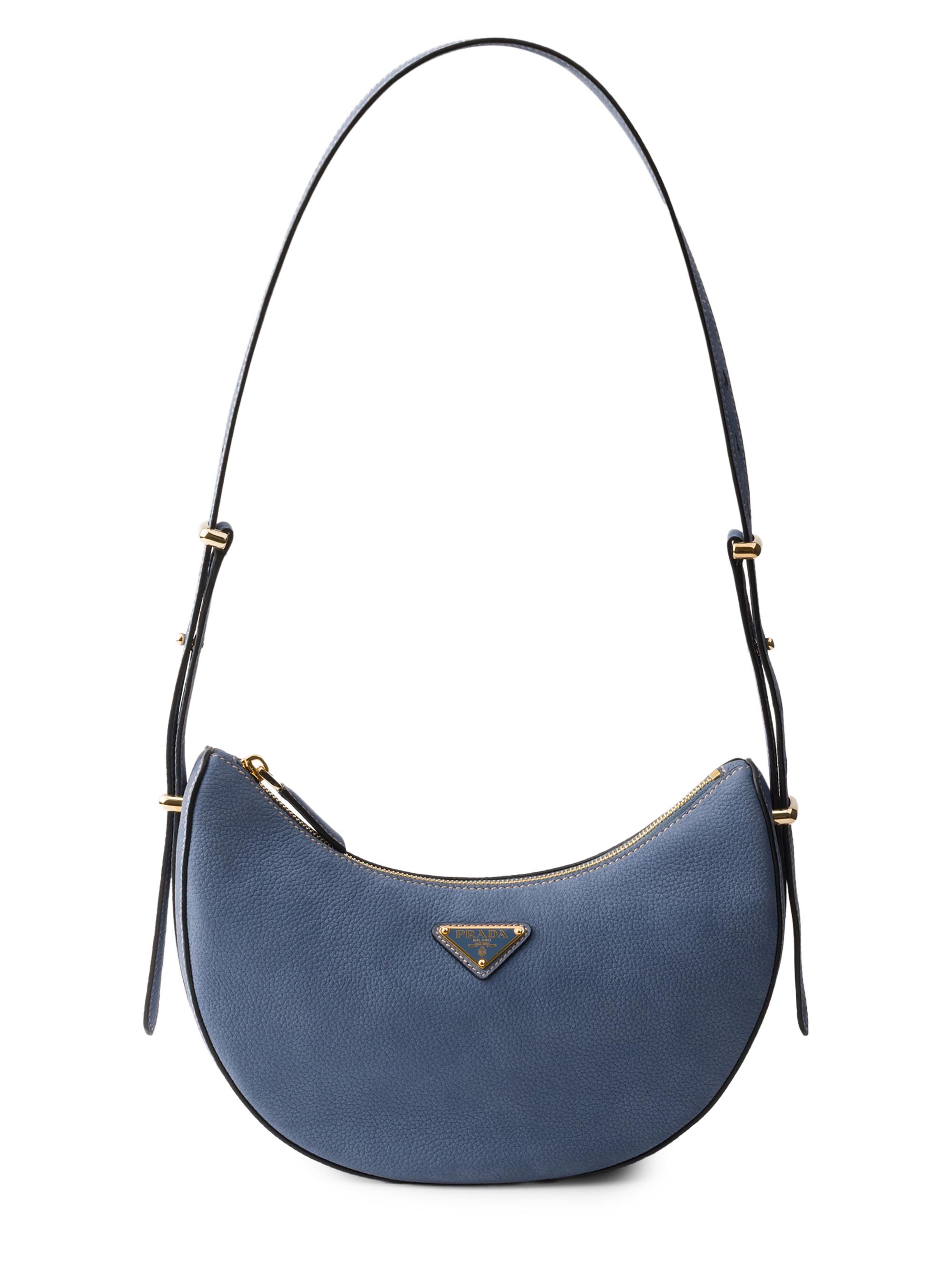 Prada Women's Arqué  Nubuck Leather Shoulder Bag - Blue | Thumbnail 9