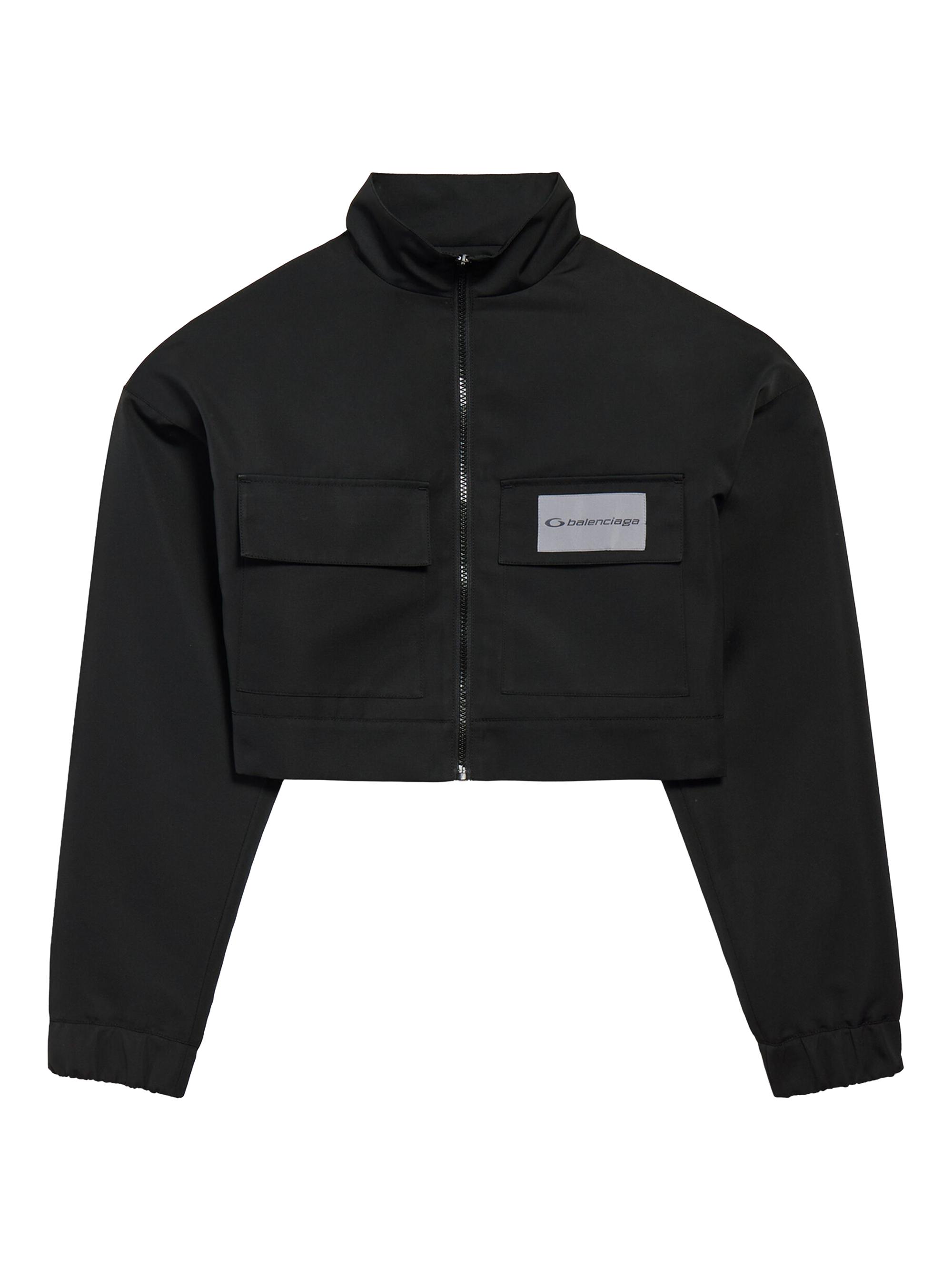 Balenciaga Women's Cropped Tracksuit Jacket - Black