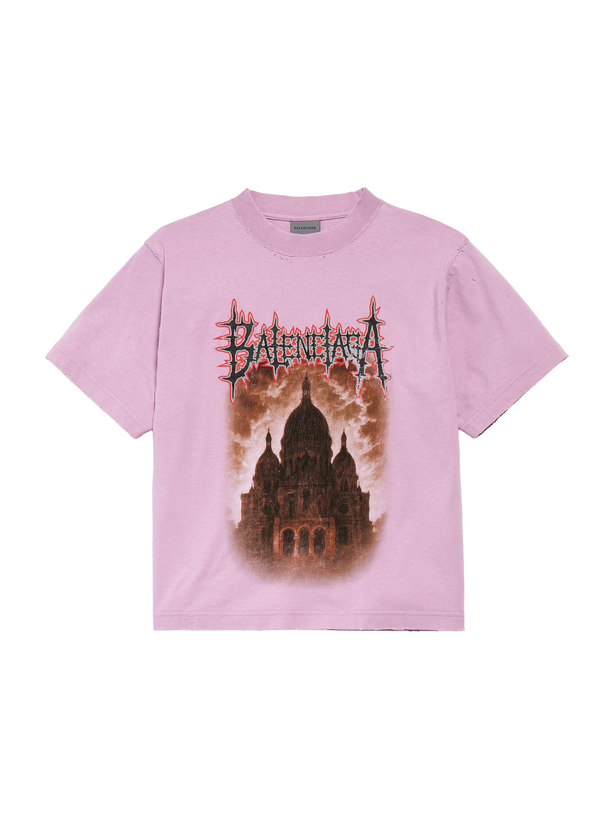 Balenciaga Women's  Sacré Cur T-Shirt Medium Fit - Old Pink