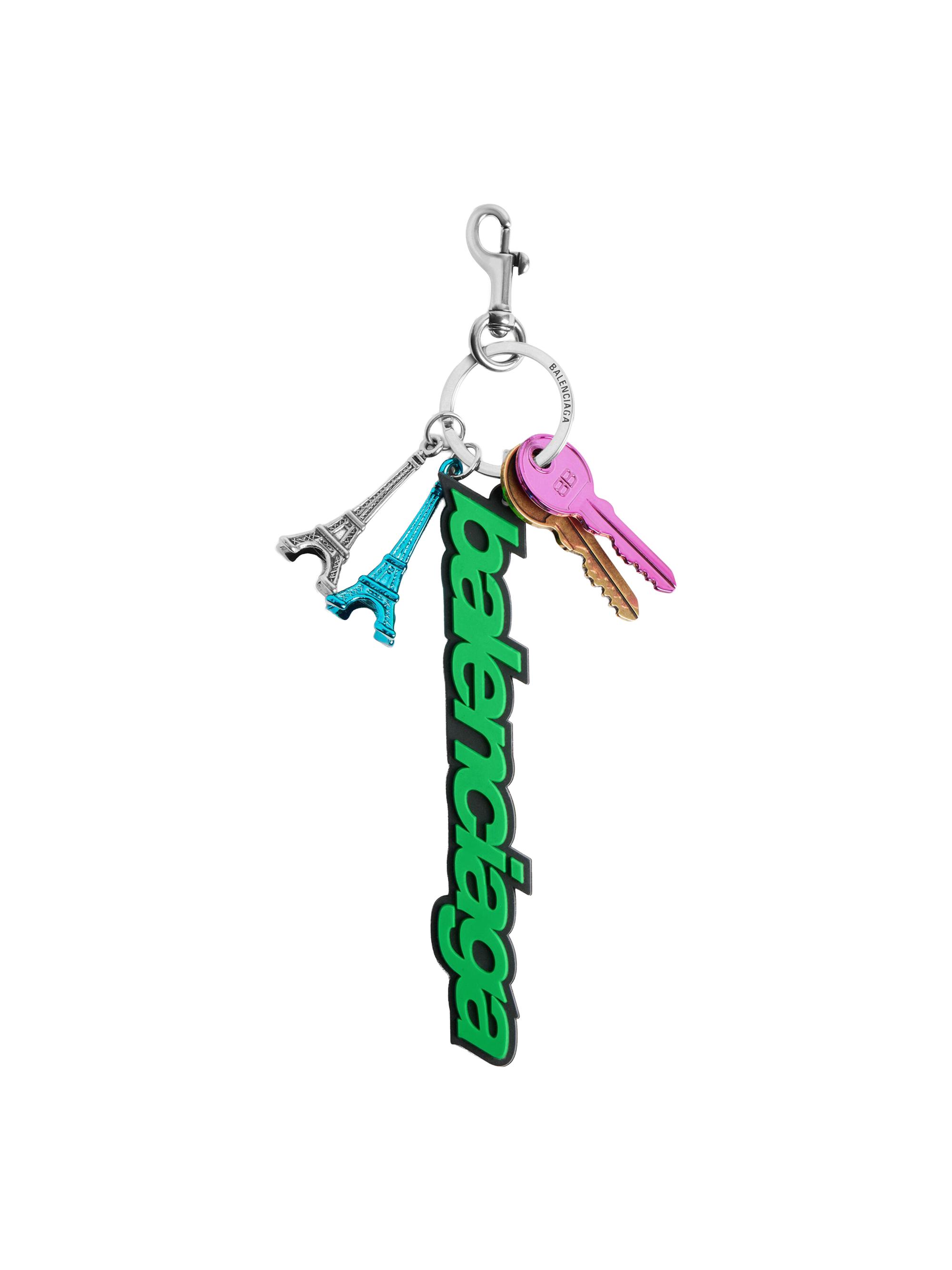 Balenciaga Women's Biker Charm Keychain - Green Black