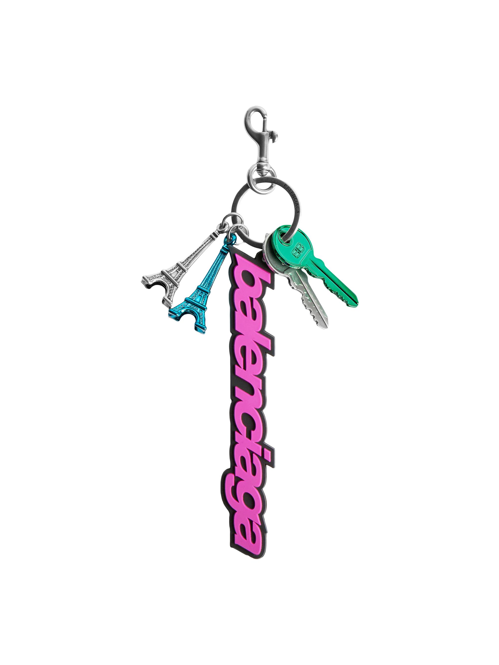 Balenciaga Women's Biker Charm Keychain - Pink Black
