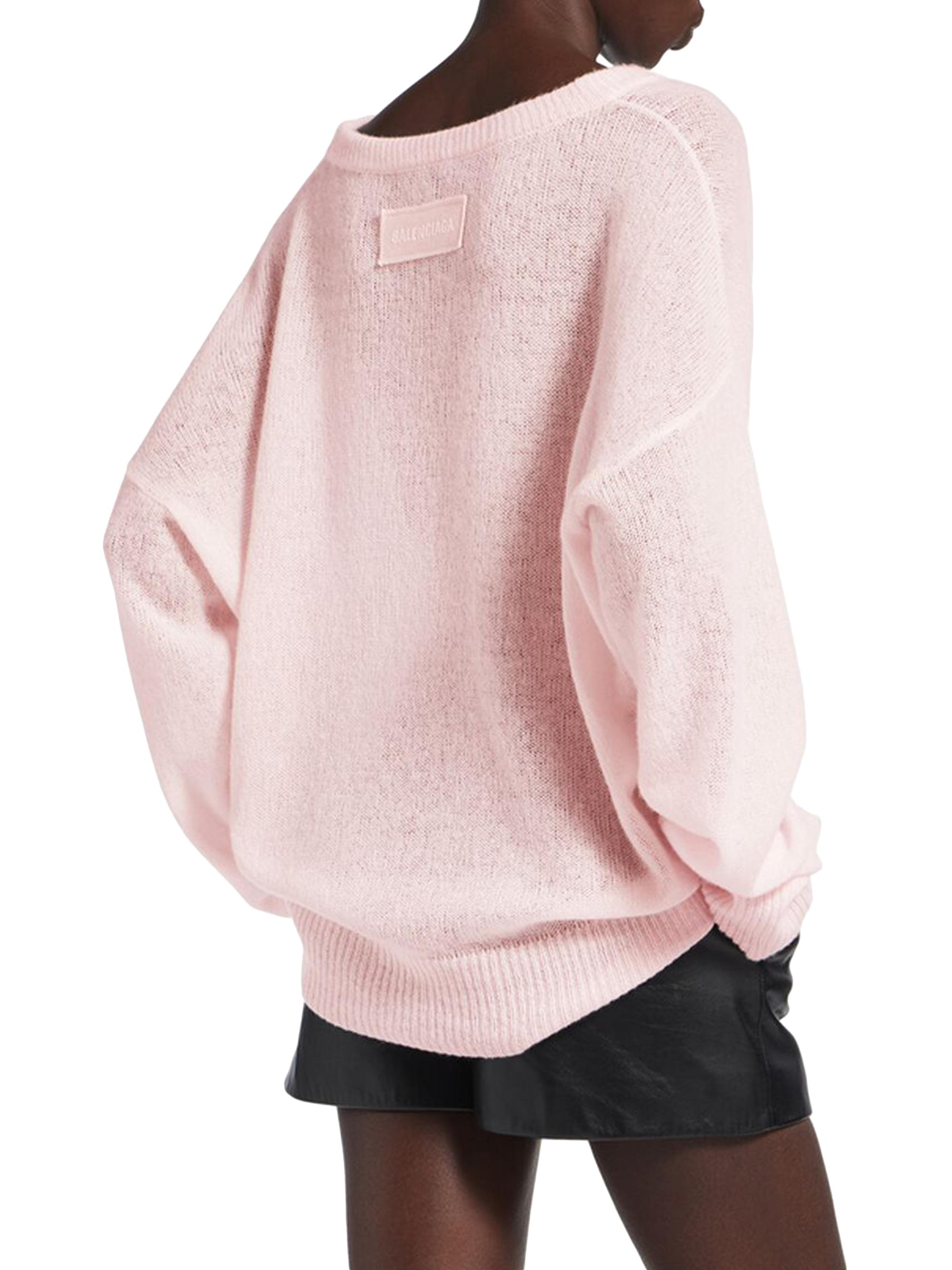 balenciaga hot pink sweater dress Ribbed Turtleneck Sweater Dress