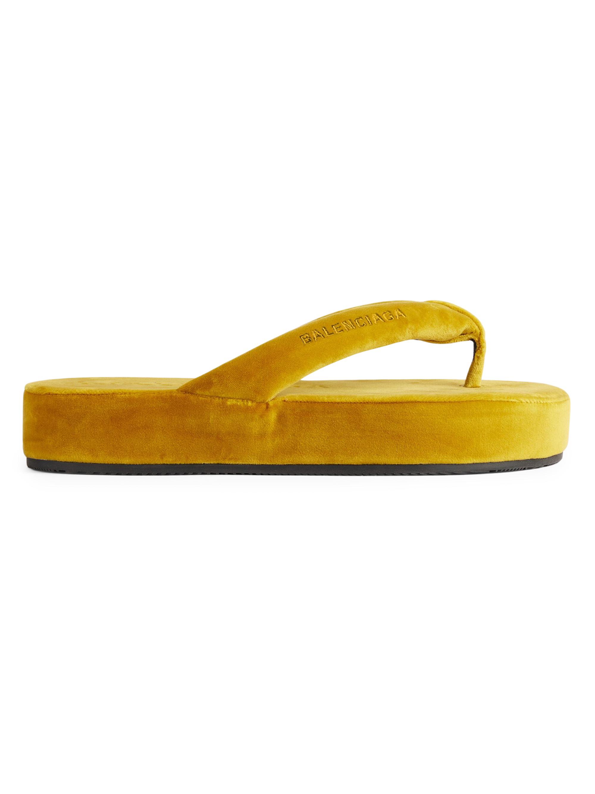 Balenciaga Women's Jet Lag Thong Sandals - Mustard