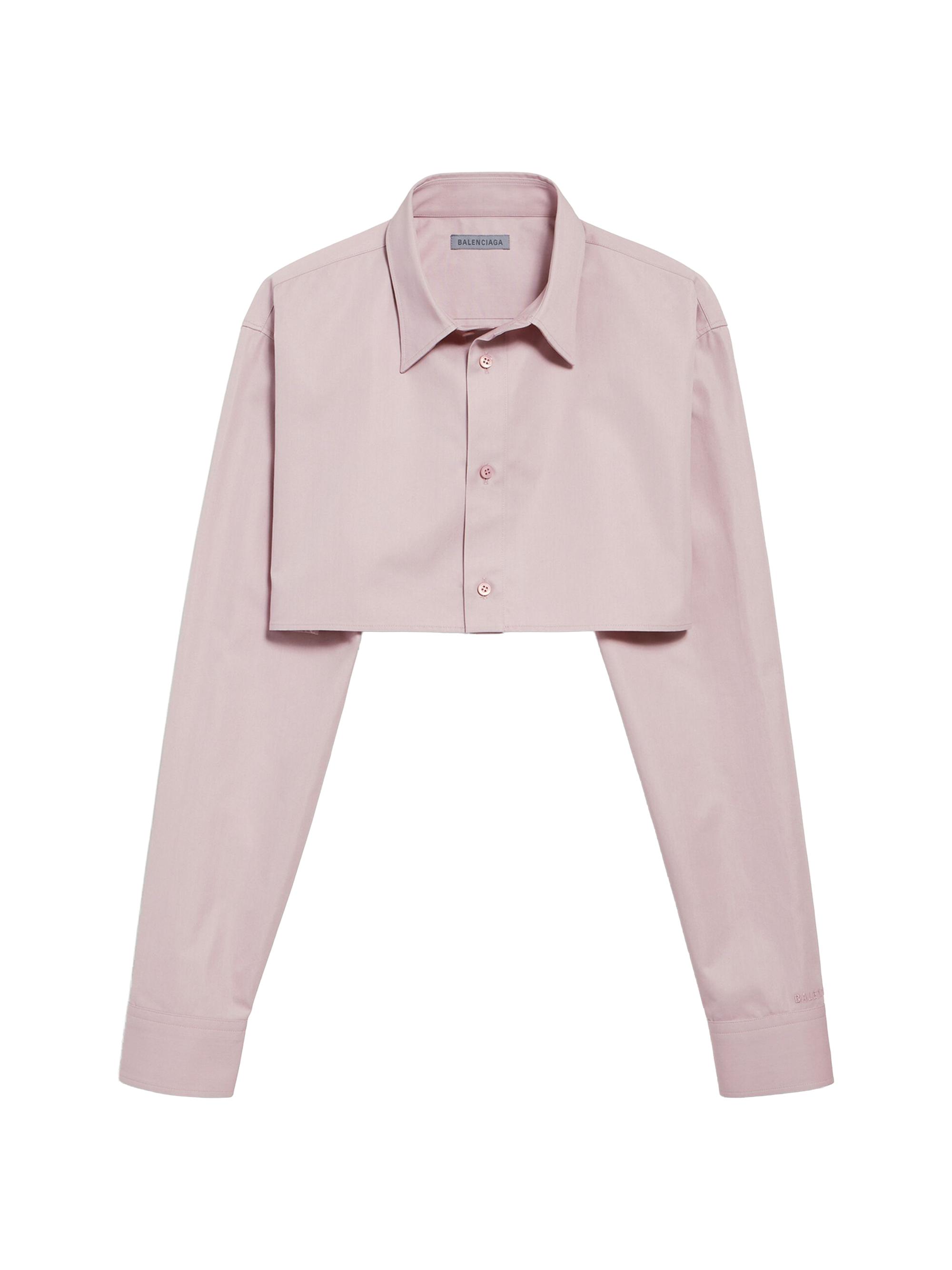 Balenciaga Women's Cropped Shirt - Dusty Pink