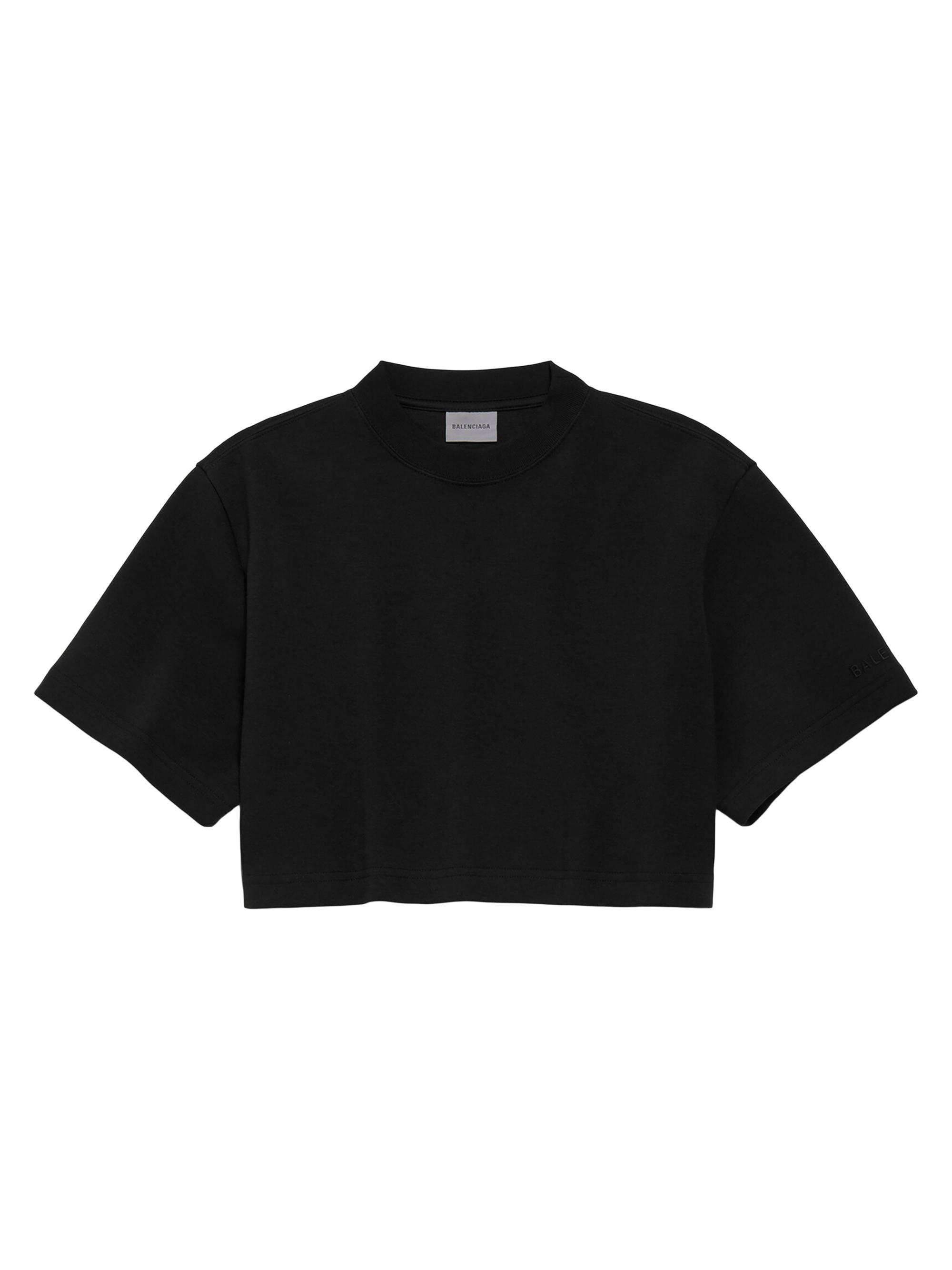 Balenciaga Women's Cropped T-Shirt - Black