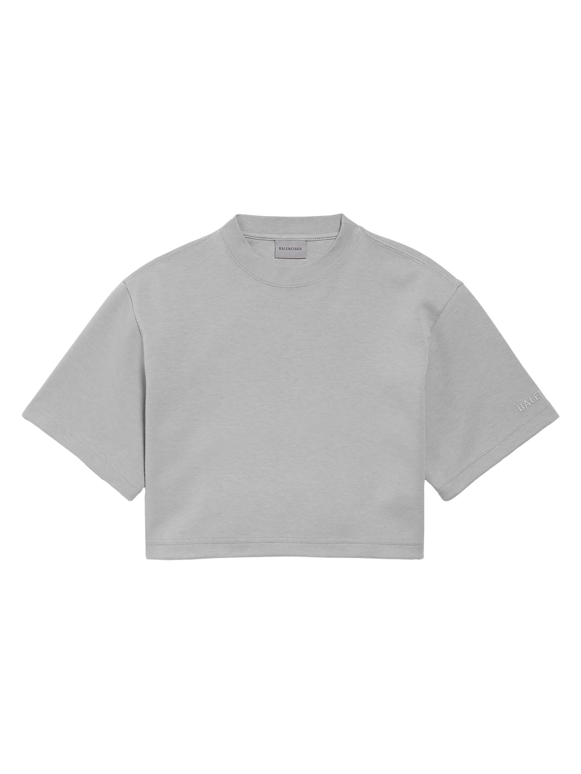 Balenciaga Women's Cropped T-Shirt - Grey
