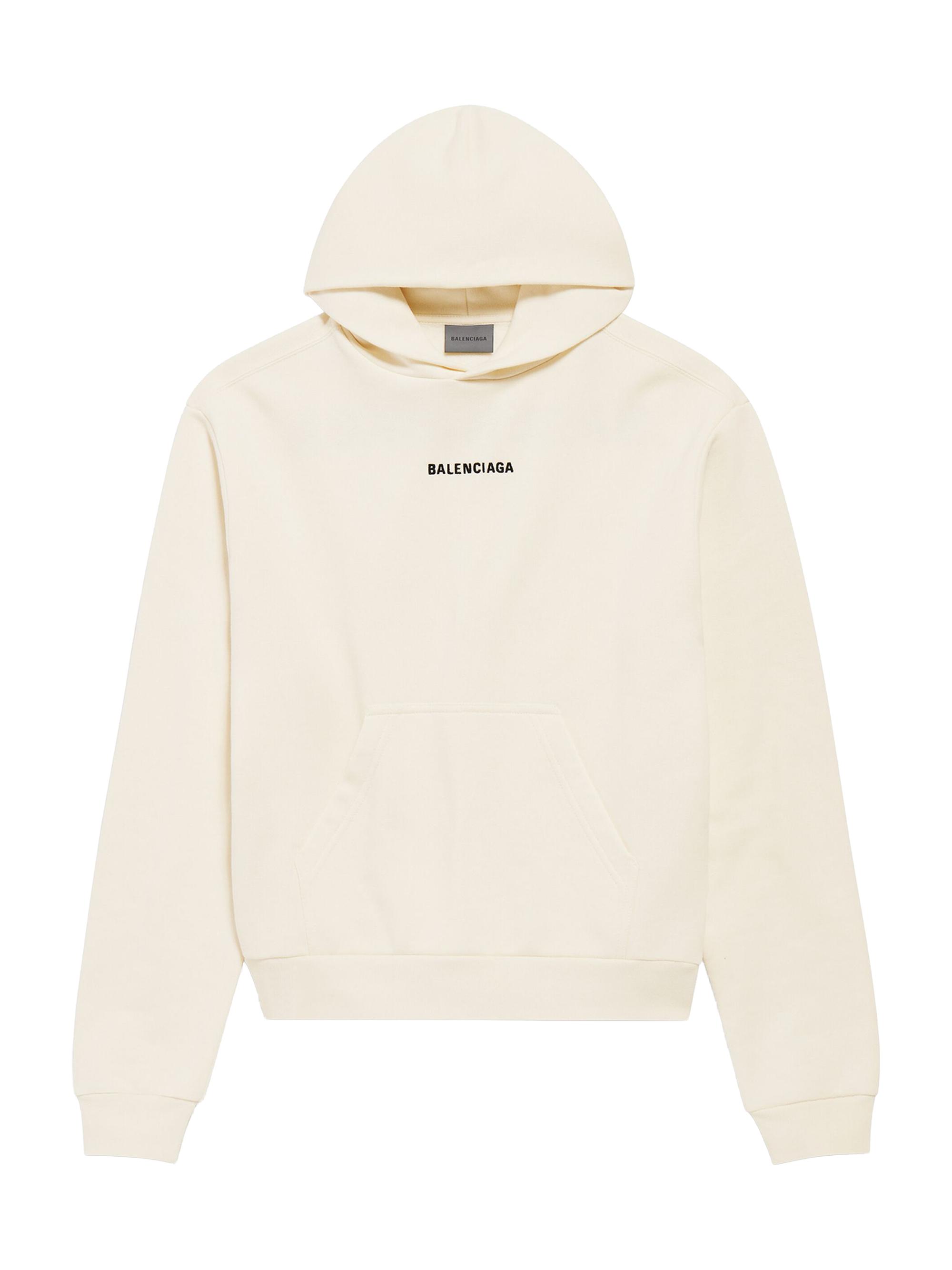 Balenciaga Women's Back Hoodie Medium Fit - Cream