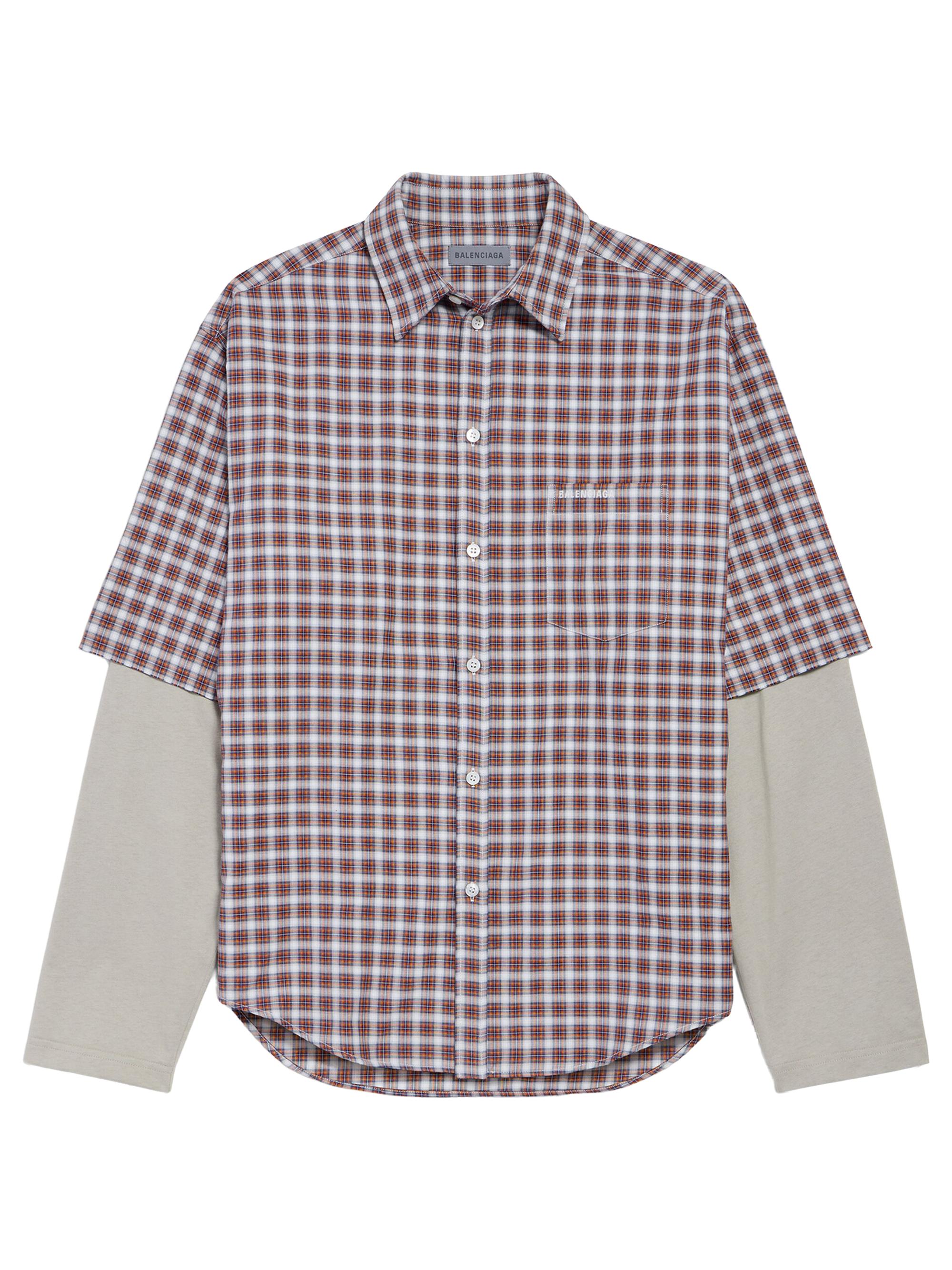 Balenciaga Men's Wrong Sleeve Shirt - Red Navy